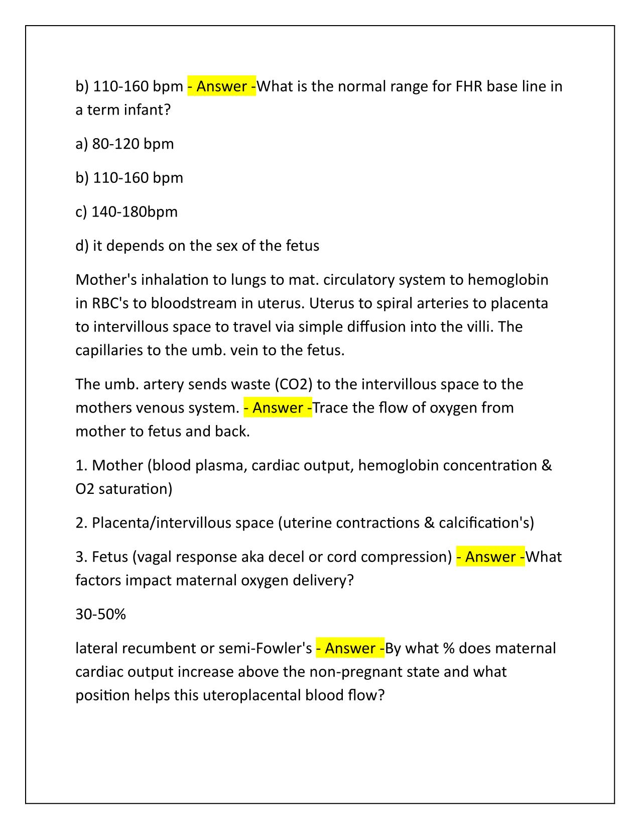1 AWHONN Fetal Heart monitoring basics Correctly Answered 2025-2026 Update