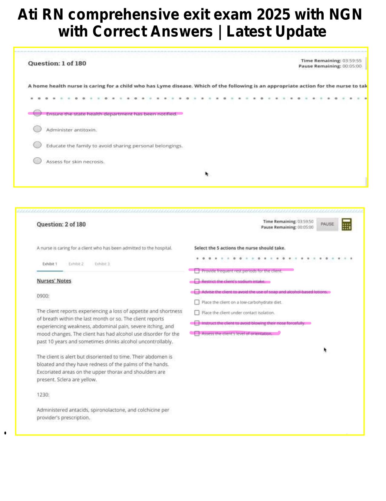 Ati RN comprehensive exit exam 2025 UPDATE with NGN with Correct Answers