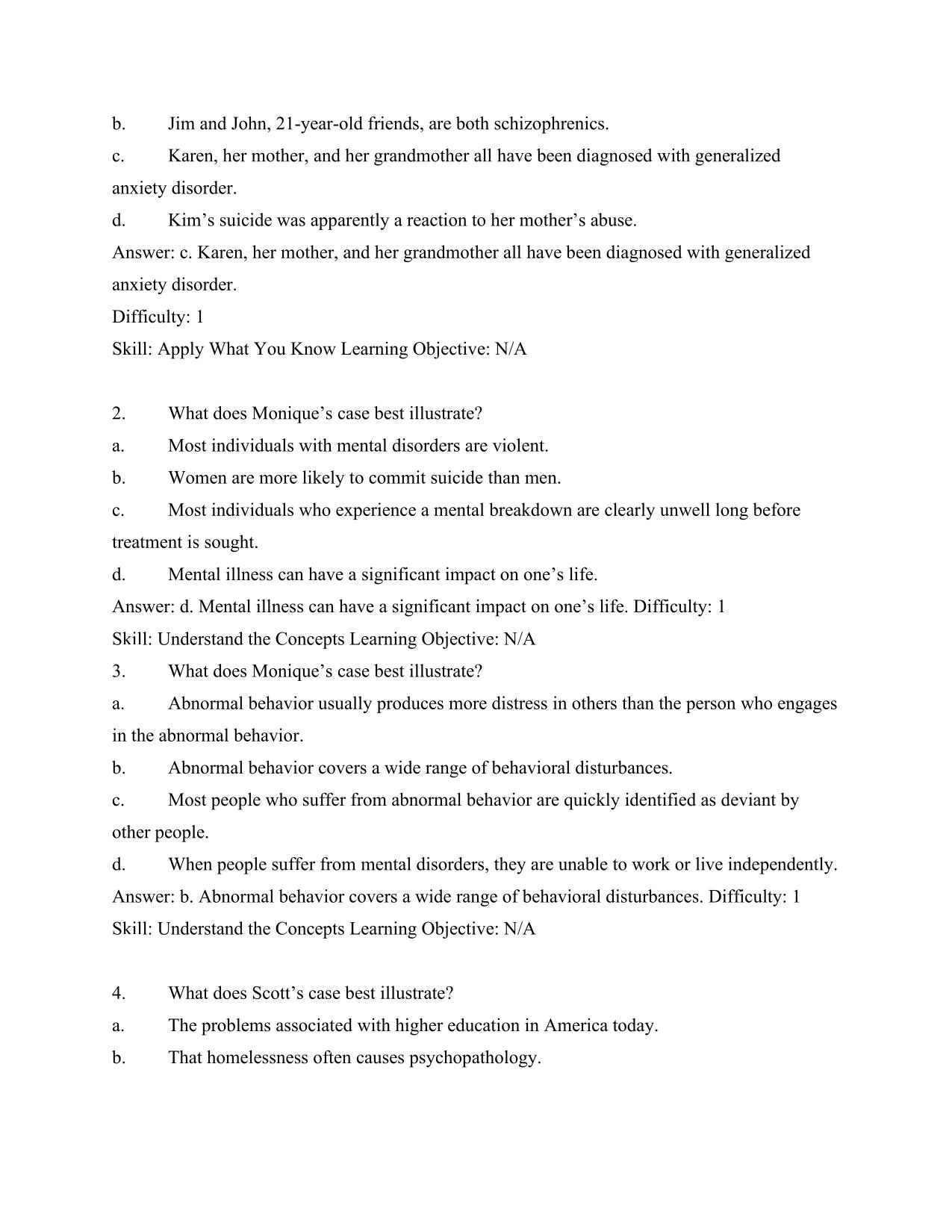Test Bank for Abnormal Psychology, 17th Ed by Jill M. Hooley, DSM-5-TR Aligned Questions & Clinical Case Scenarios