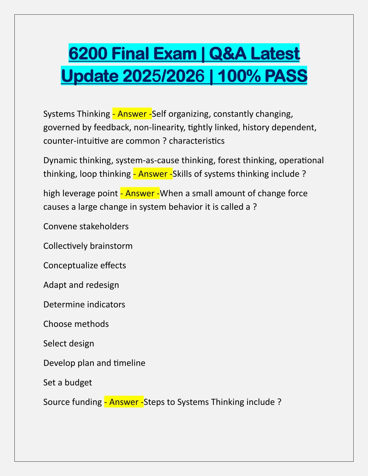 NGR6200 Final Exam Q&A Latest Update