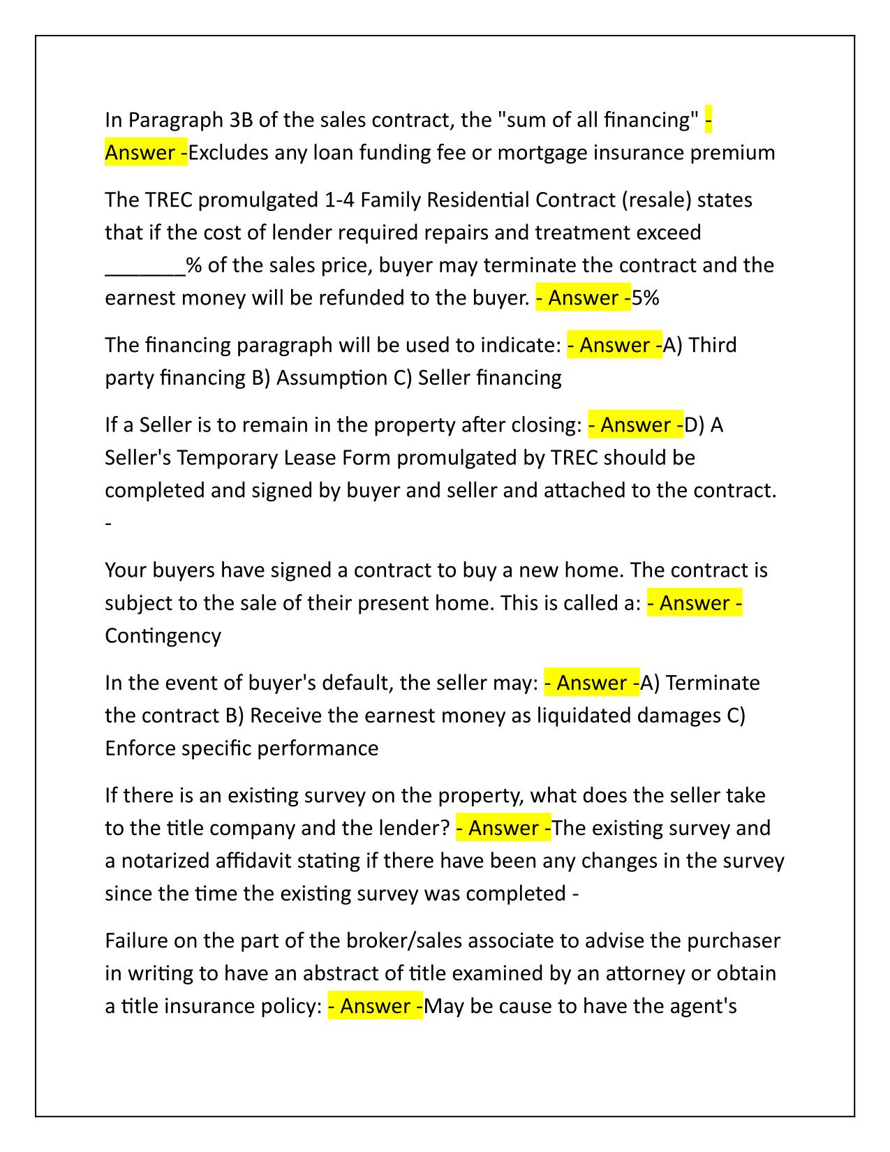 Promulgated Contract Forms: Final Exam Q&A Latest 2025