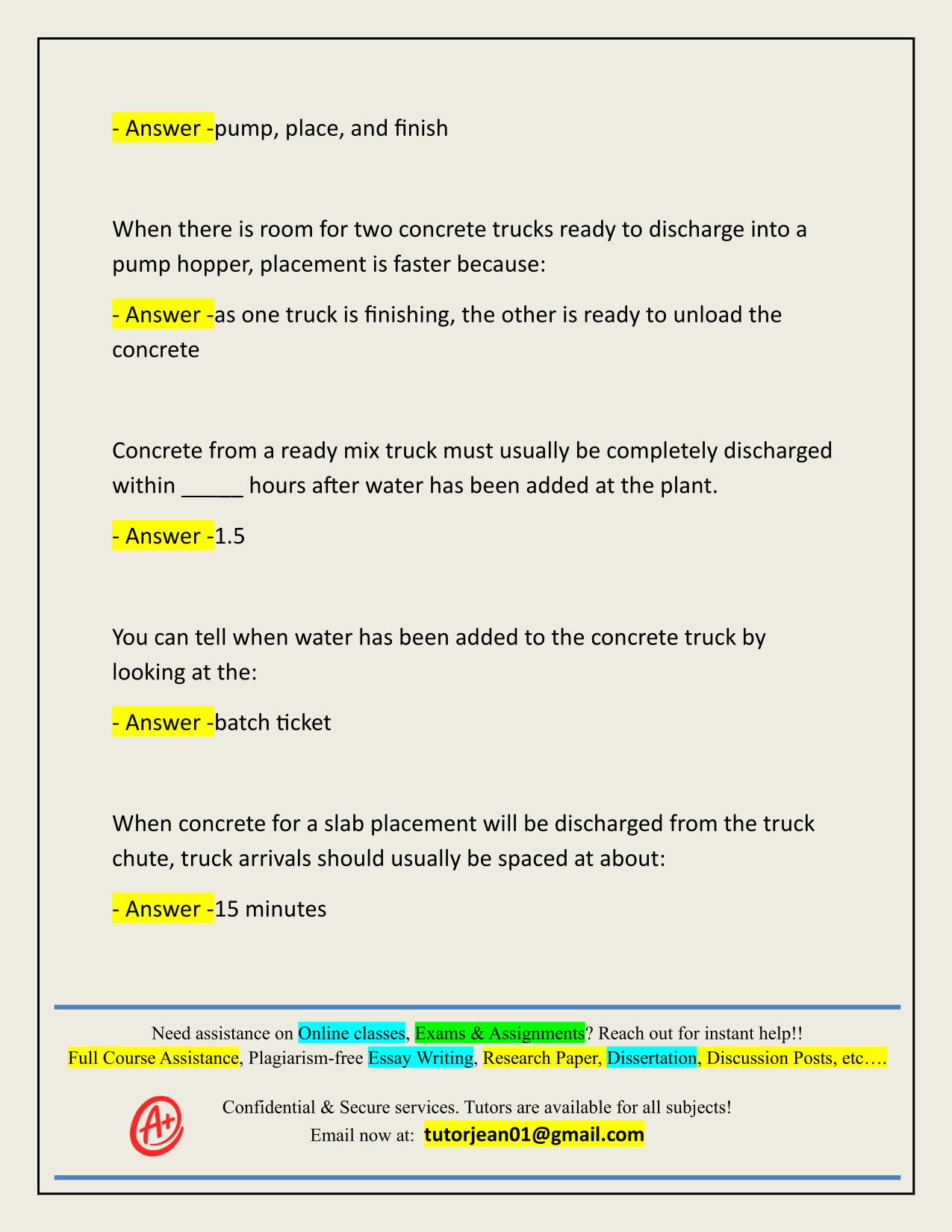 ACI FLATWORK EXAM ACTUAL 2025/2026 QUESTIONS AND 100% CORRECT ANSWERS