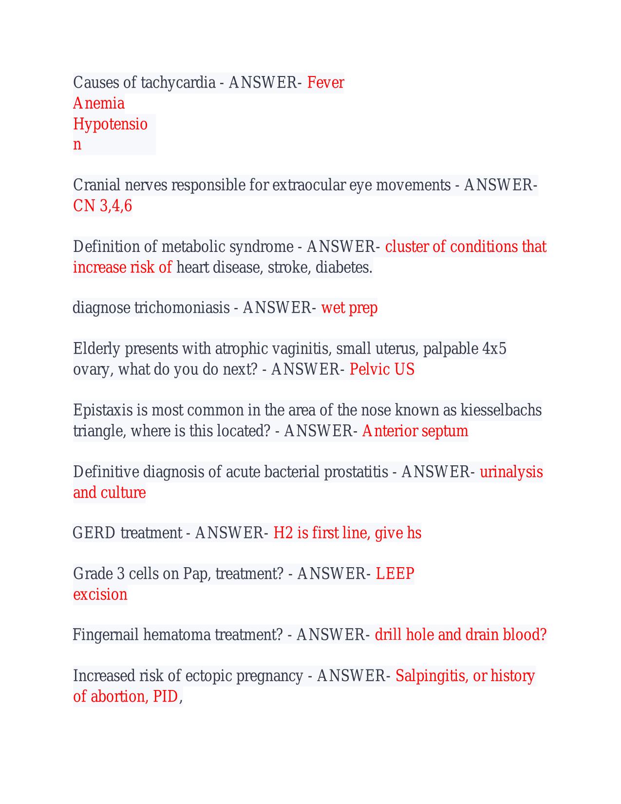 AANP FNP CERTIFICATION LATEST 2025-2026 WITH 200 REAL EXAM QUESTIONS AND CORRECT ANSWERS A+ GRADE
