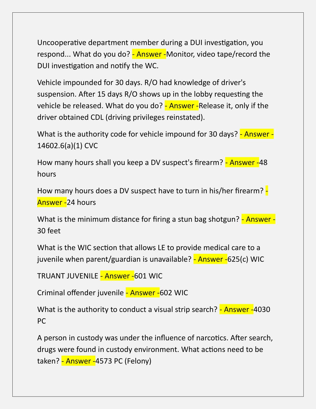 2025 LASD SGT TEST Correctly Answered Latest Update