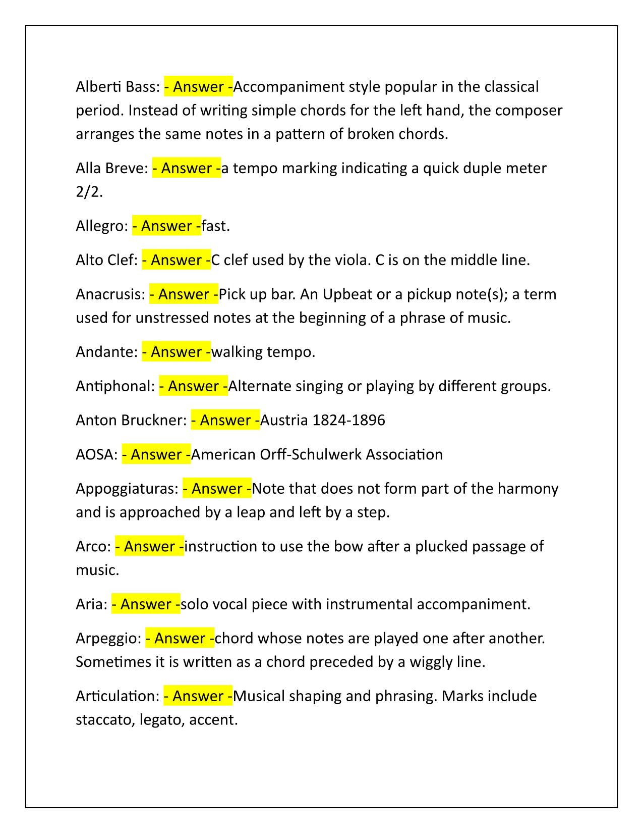 Music Praxis II (5113) Exam Q&A Latest Update