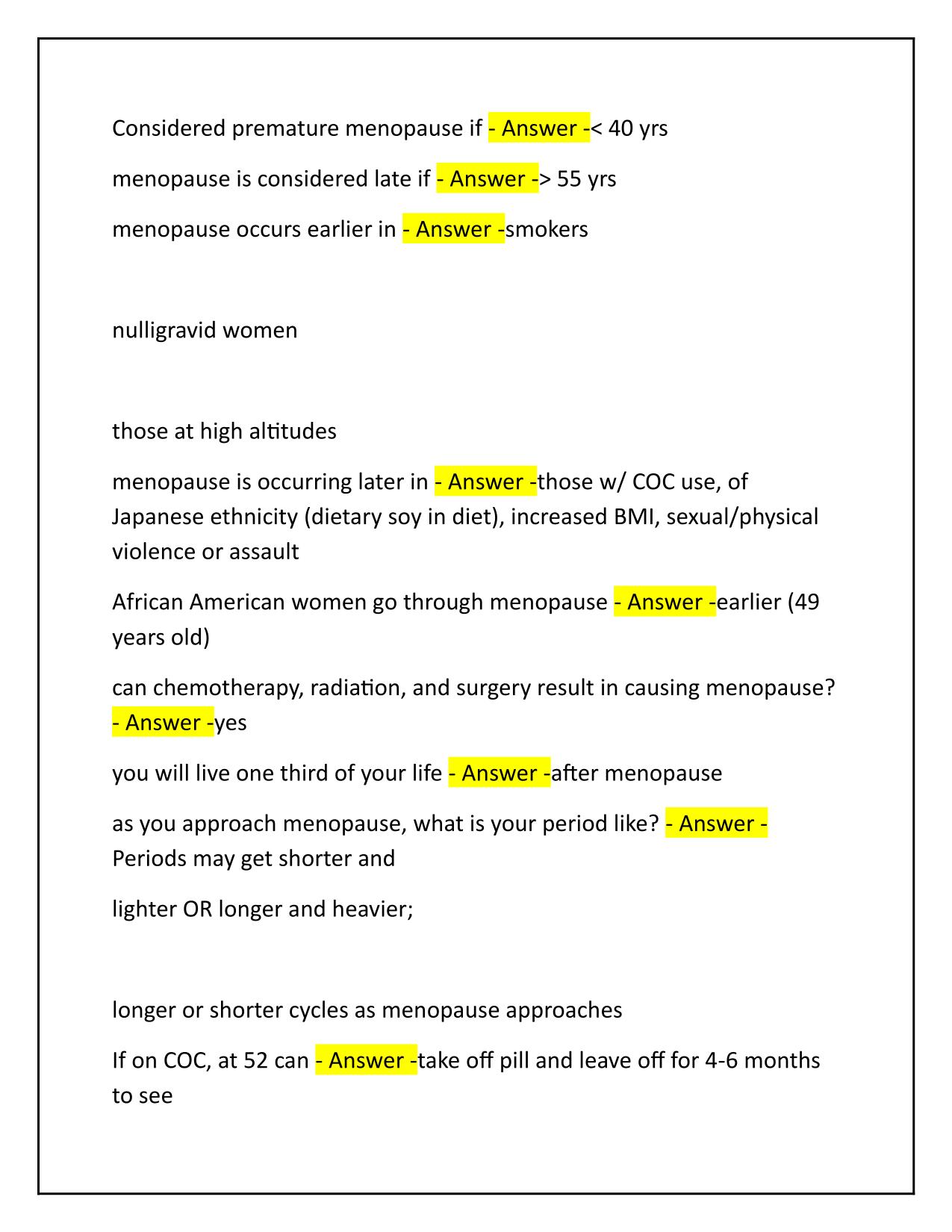Womens Health Menopause Correctly Answered Latest Update 2025
