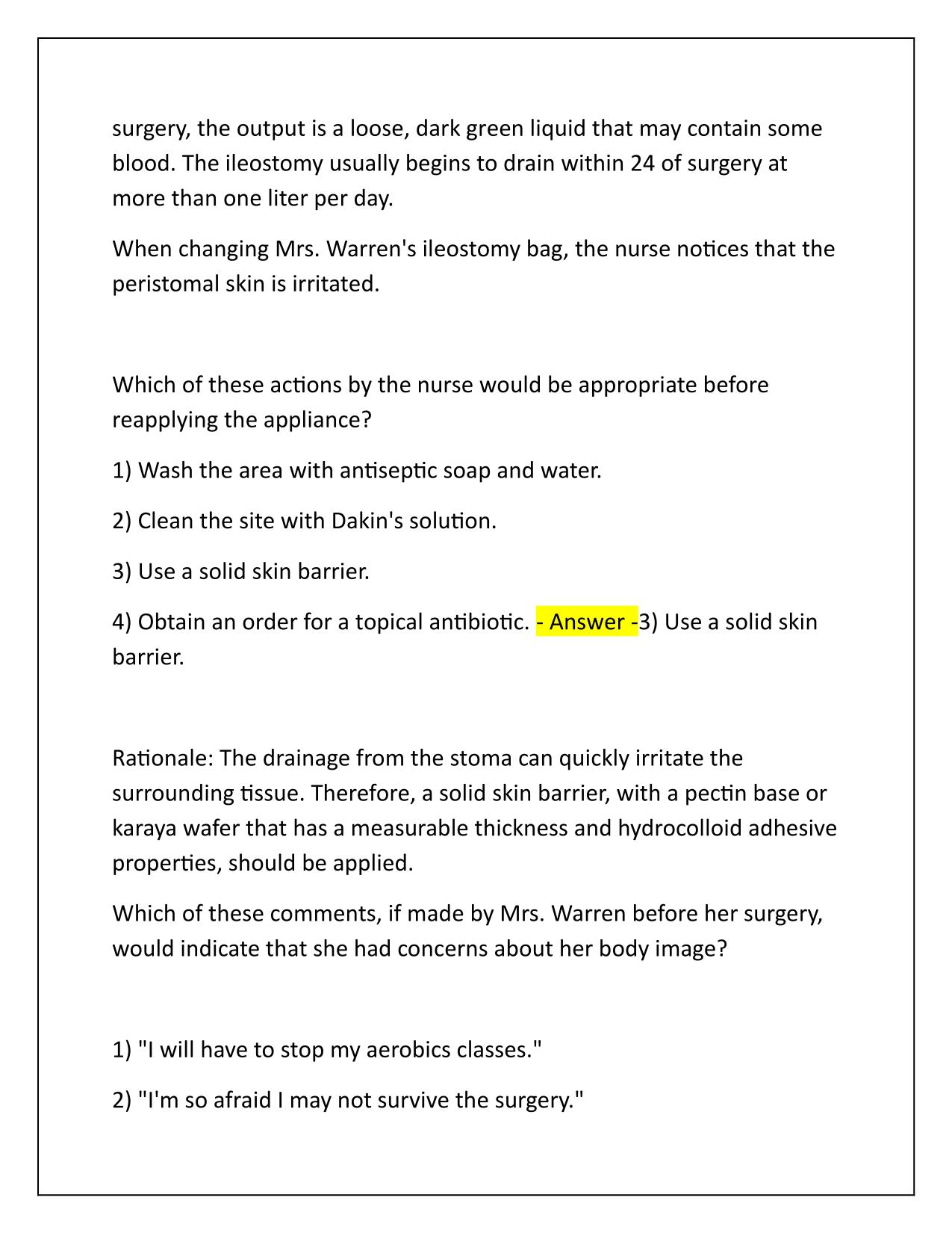 Certified Medical-Surgical Registered Nurse Sample Q&A Latest Update