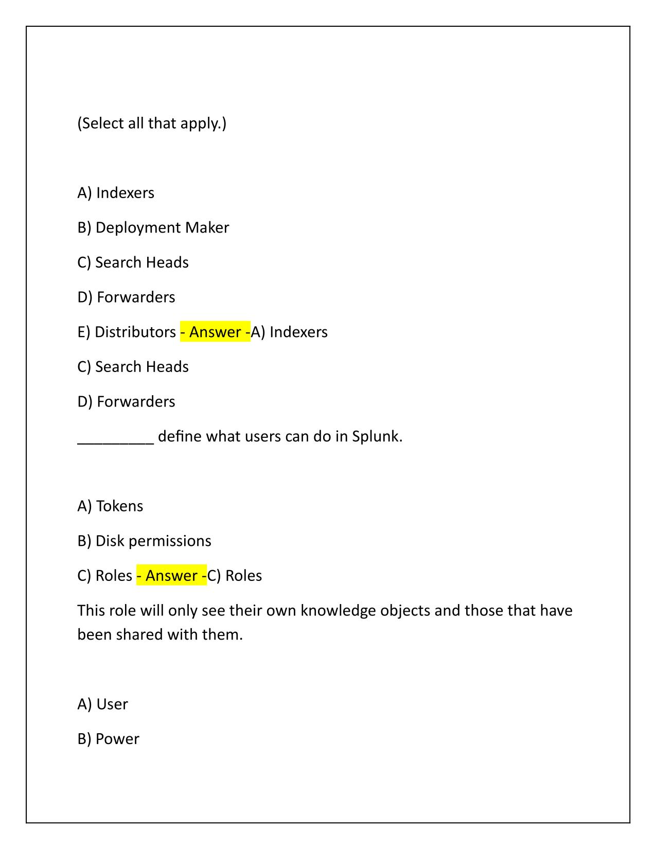 Splunk User Basics Exam Q&A Latest Update 2025