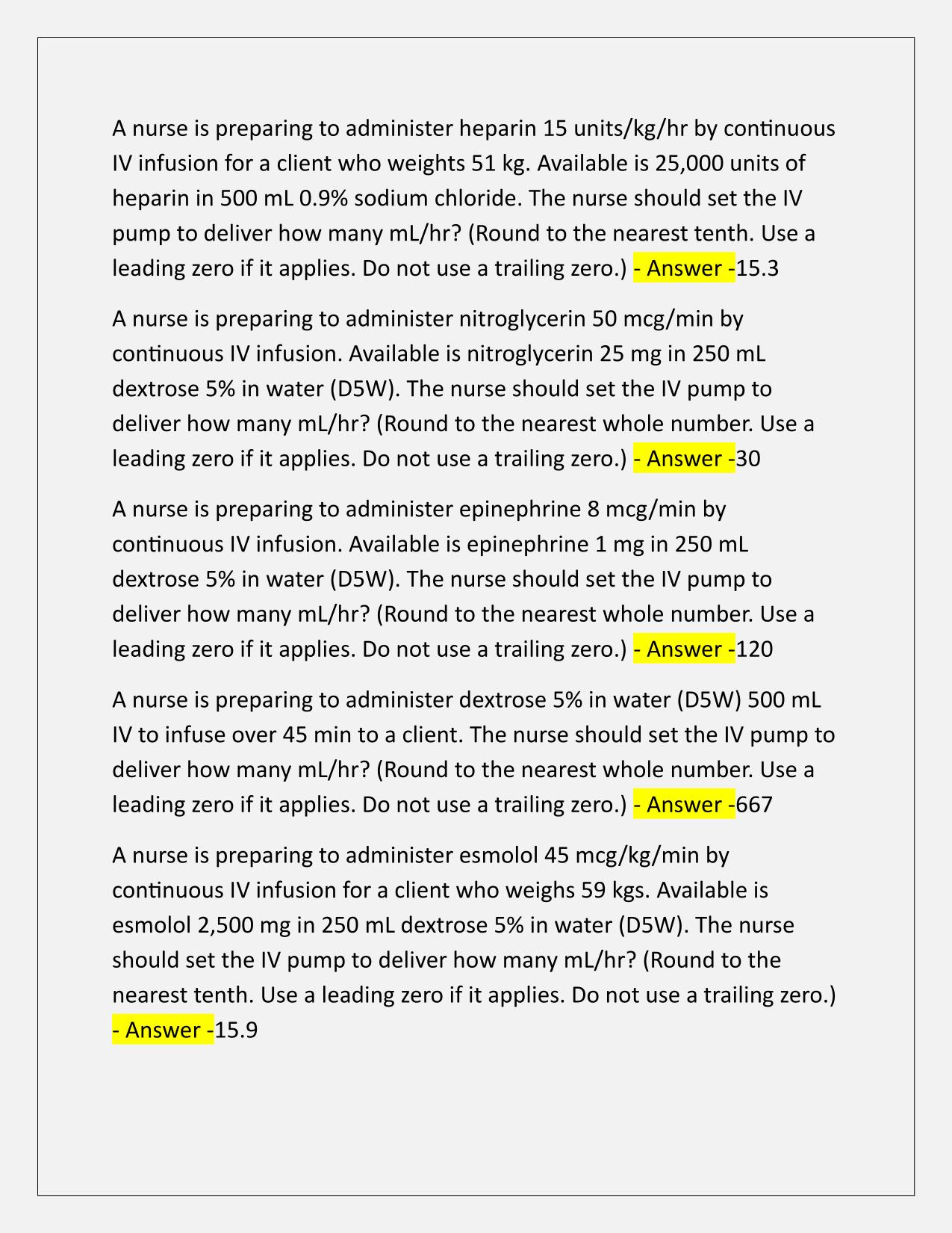 ATI Dosage Calculations Critical Care Medications EXAM Q&A Latest Update