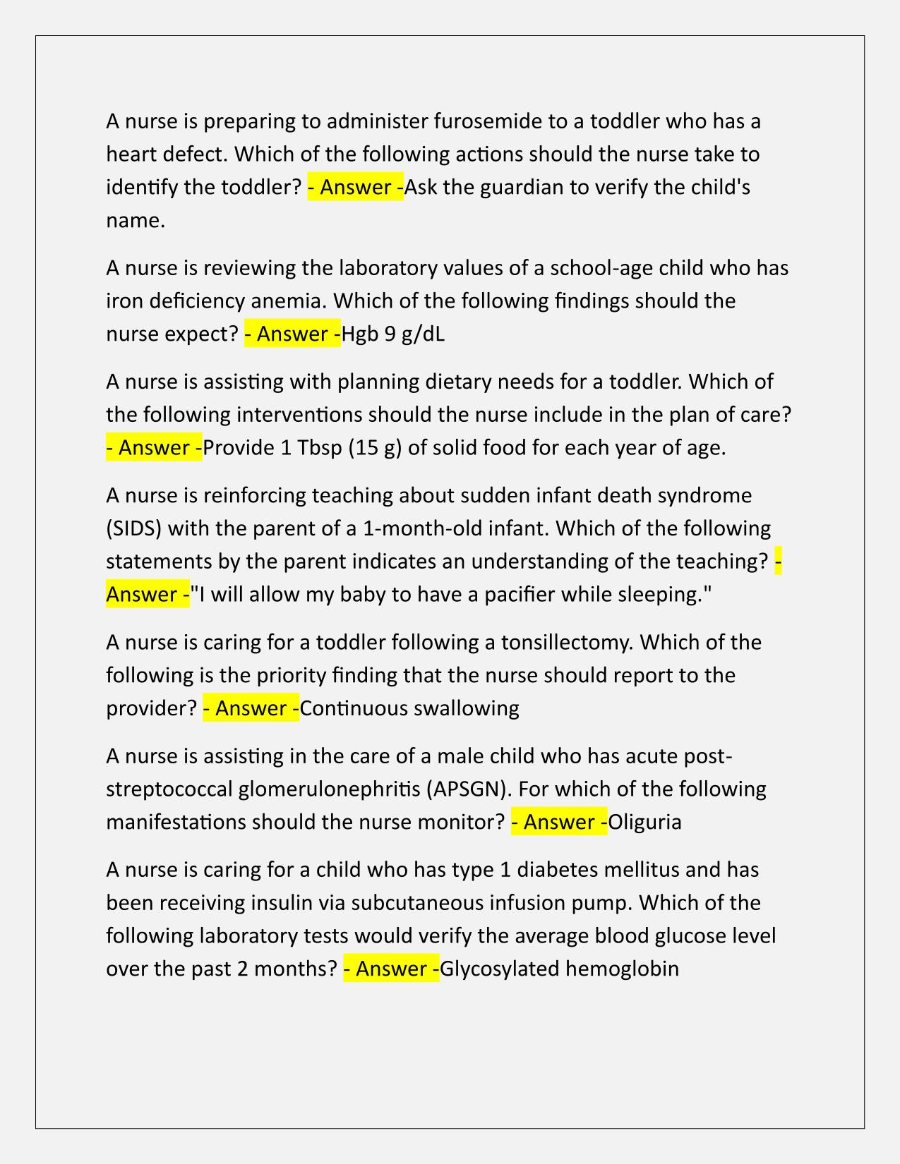 PN Nursing Care of Children Practice B with NGN 2025 Q&A Latest Update