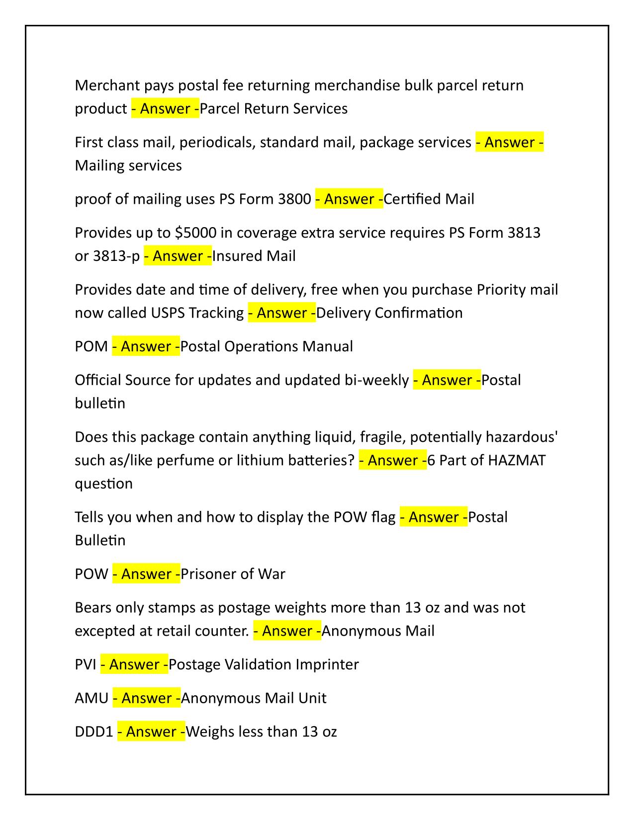 USPS Exam 421 Window Clerk Questions and Correct Answers 2025