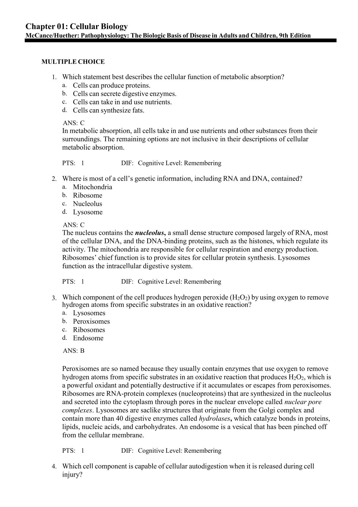 Test Bank For Pathophysiology 9th Edition McCance The Biologic Basis for Disease in Adults and Children By Julia Rogers Latest 2025/2026