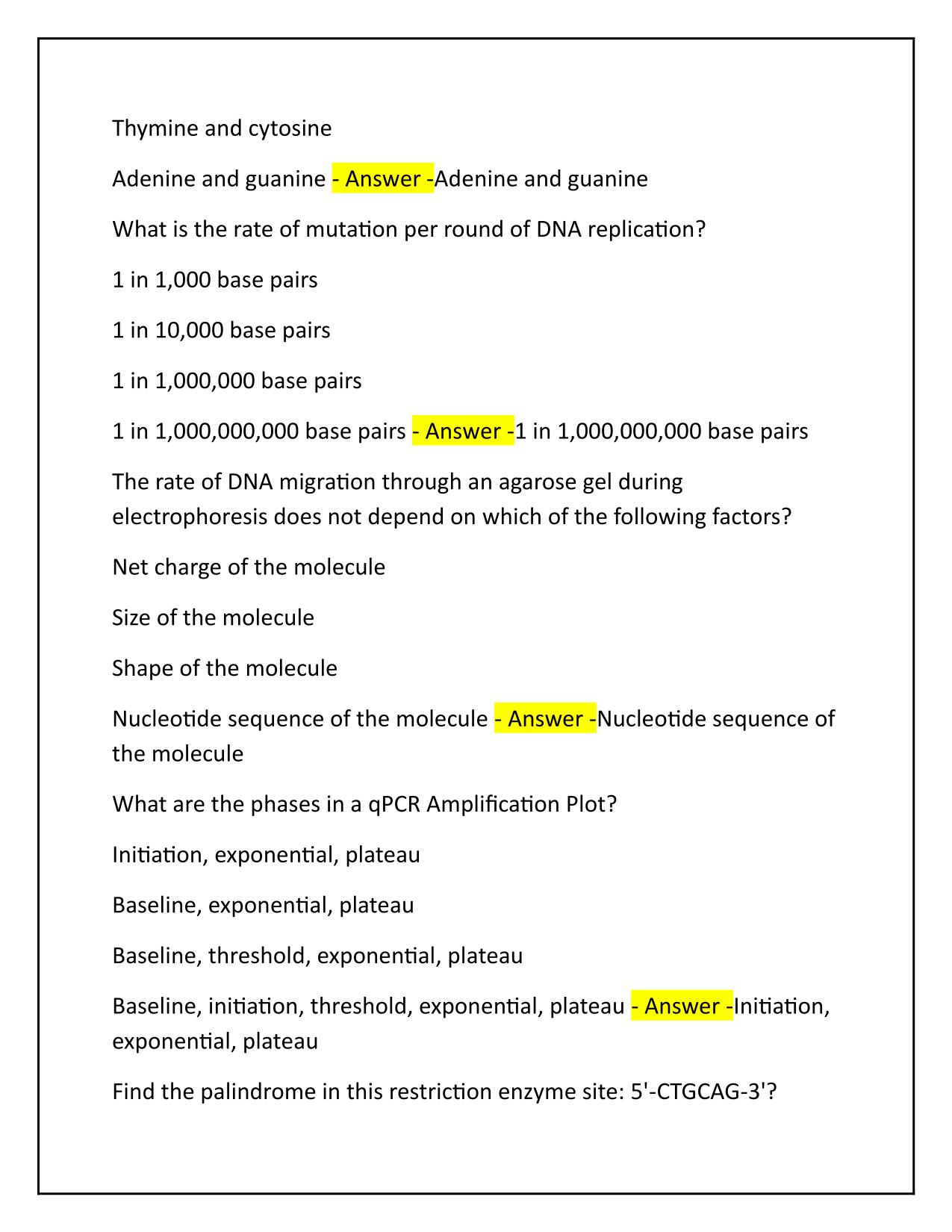 Molecular Biology (MB) ASCP Practice Exam Q&A Latest 100% PASS