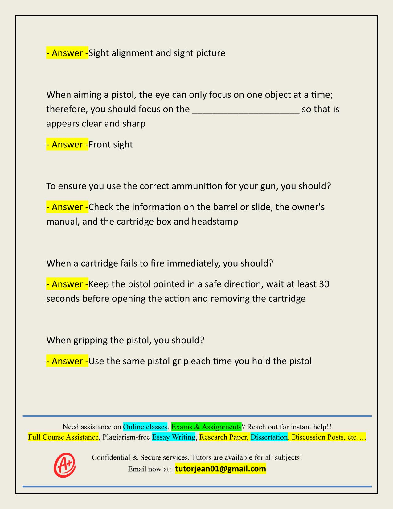 NRA BASICS OF PISTOL SHOOTING ACTUAL 2025/2026 CORRECTLY ANSWERED