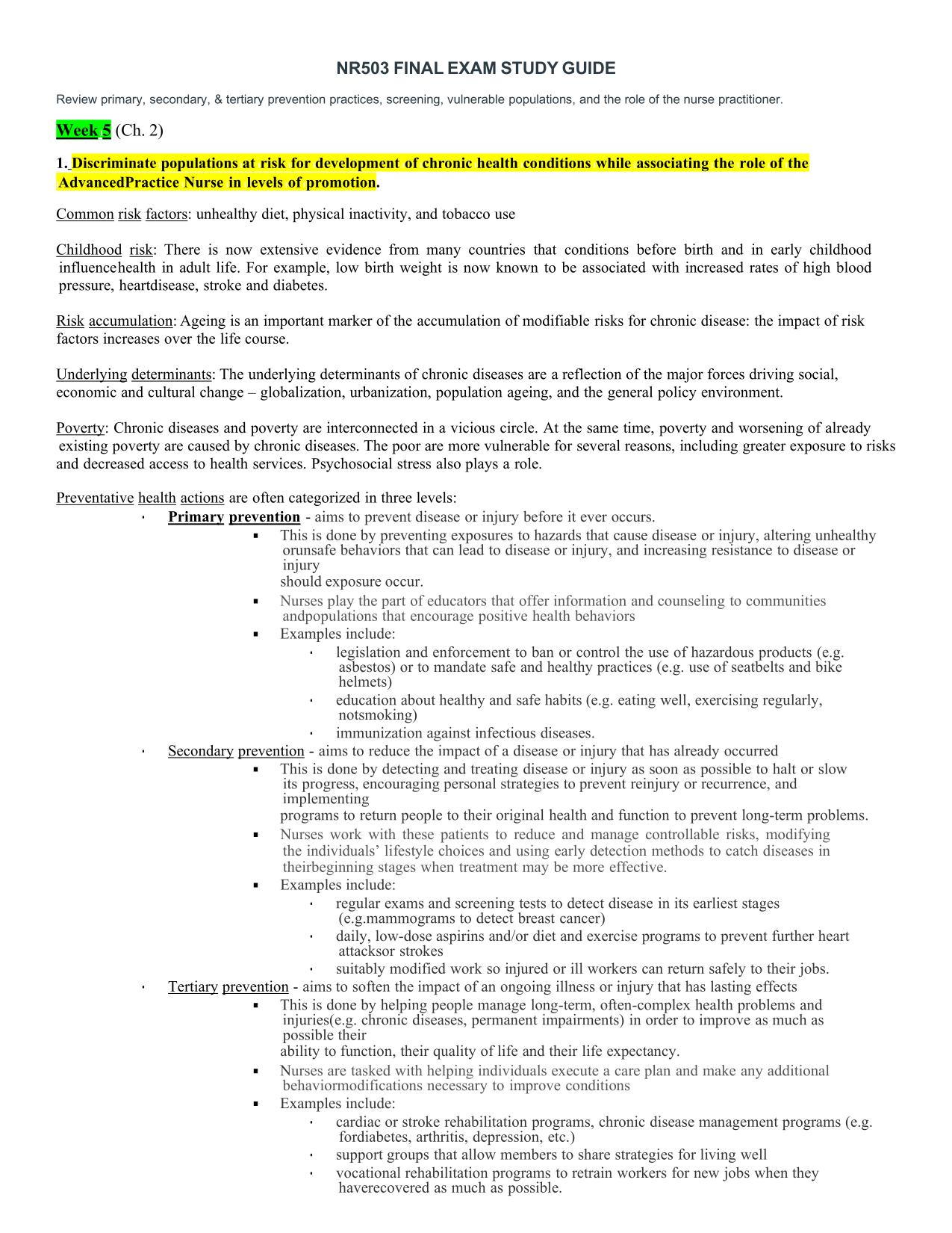 NR503 FINAL EXAM STUDY GUIDE Latest Update 2025/2026 Q&A PDF Download