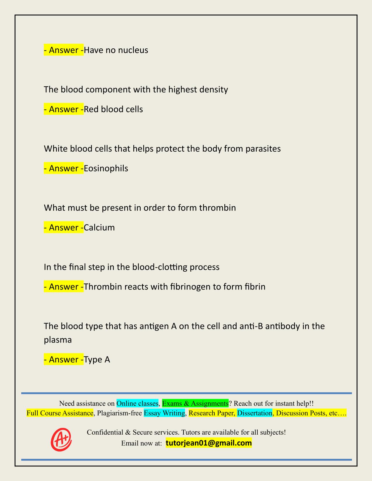 A&P EXAM 2 JERSEY COLLEGE ACTUAL 2025/2026 CORRECTLY ANSWERED