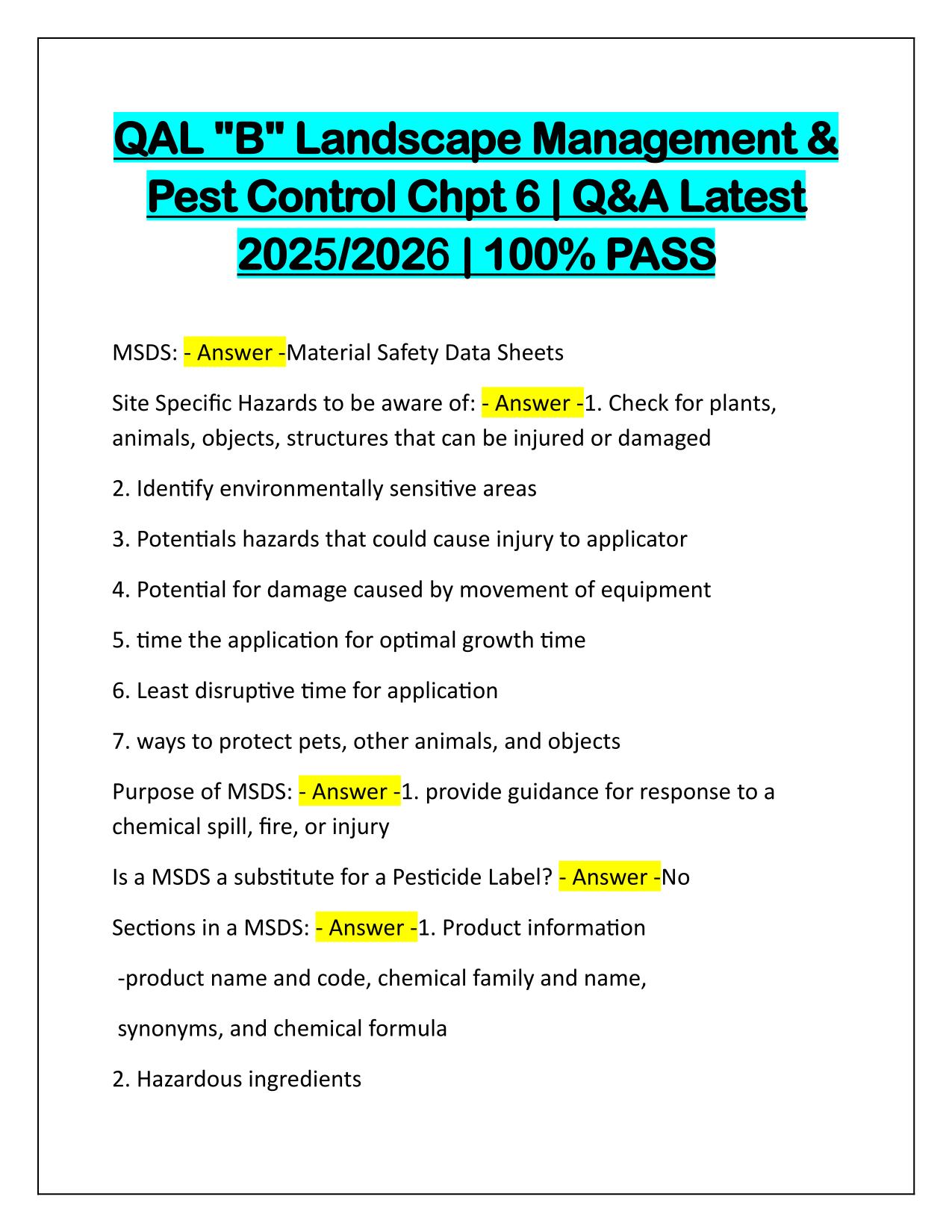 Bundle for QAL EXAMS Q&A Latest Update 2025-2026