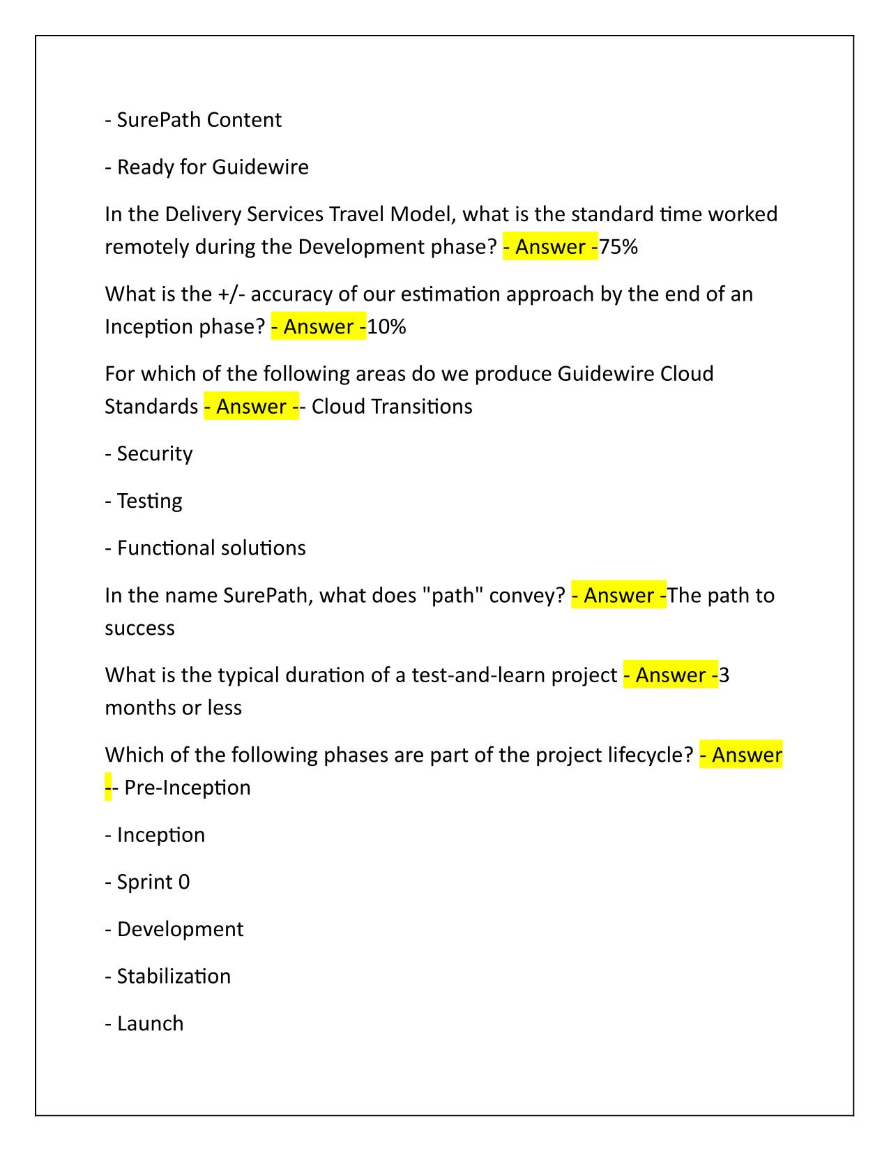 Guidewire Associate Analyst Exam Q&A Latest Update 2025/2026