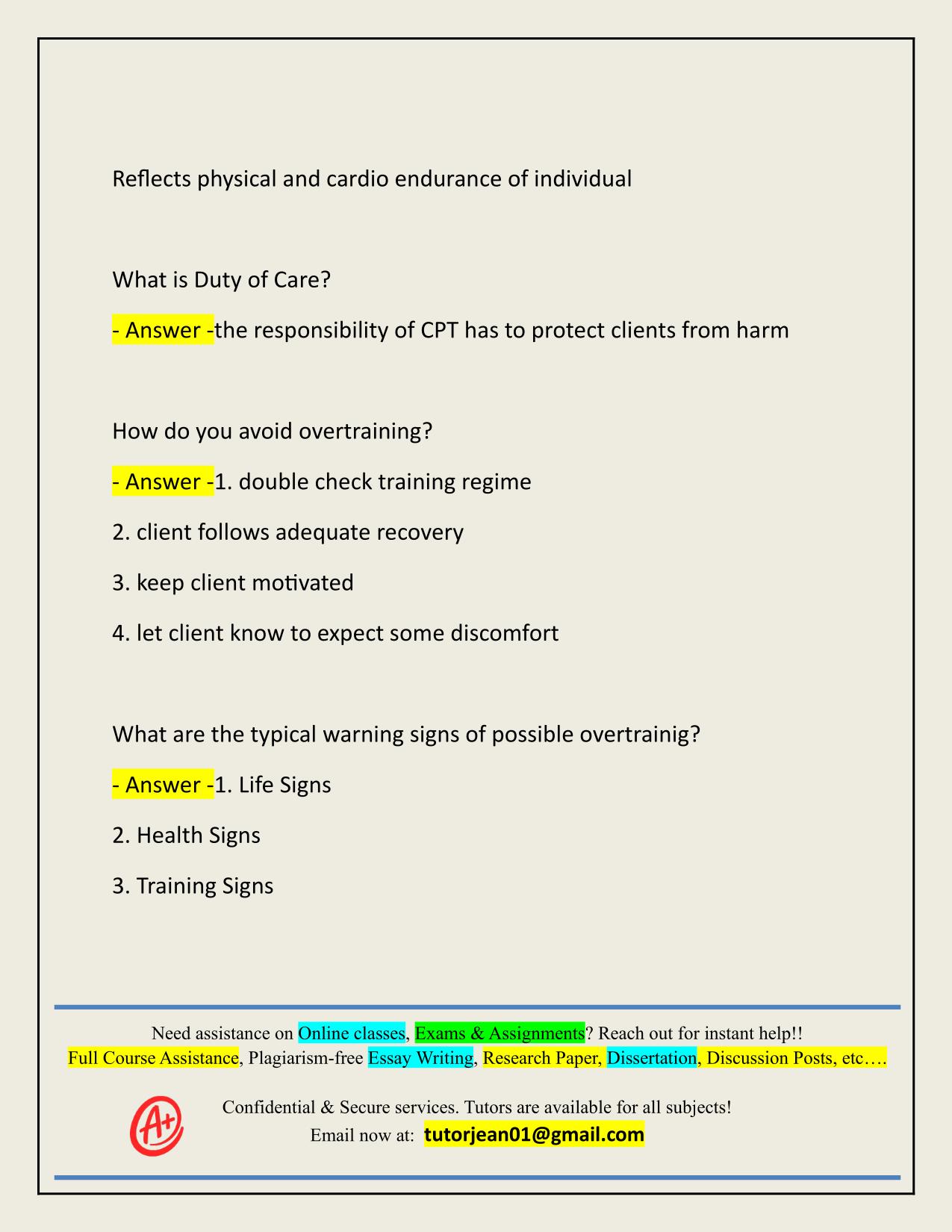 ACTION PERSONAL TRAINING ACTUAL 2025/2026 Q&A 100% PASS