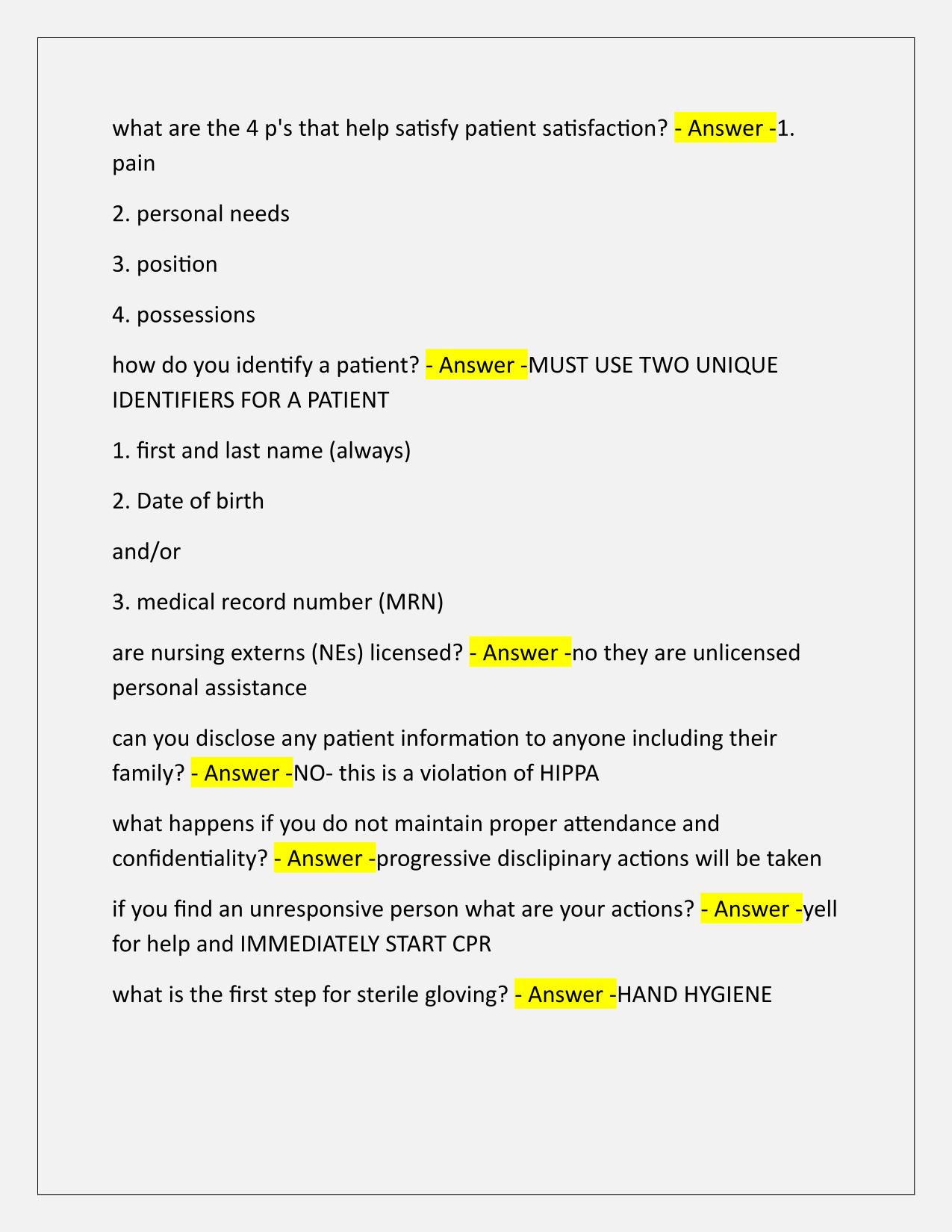 Henry Ford Extern EXAM Q&A Latest Update