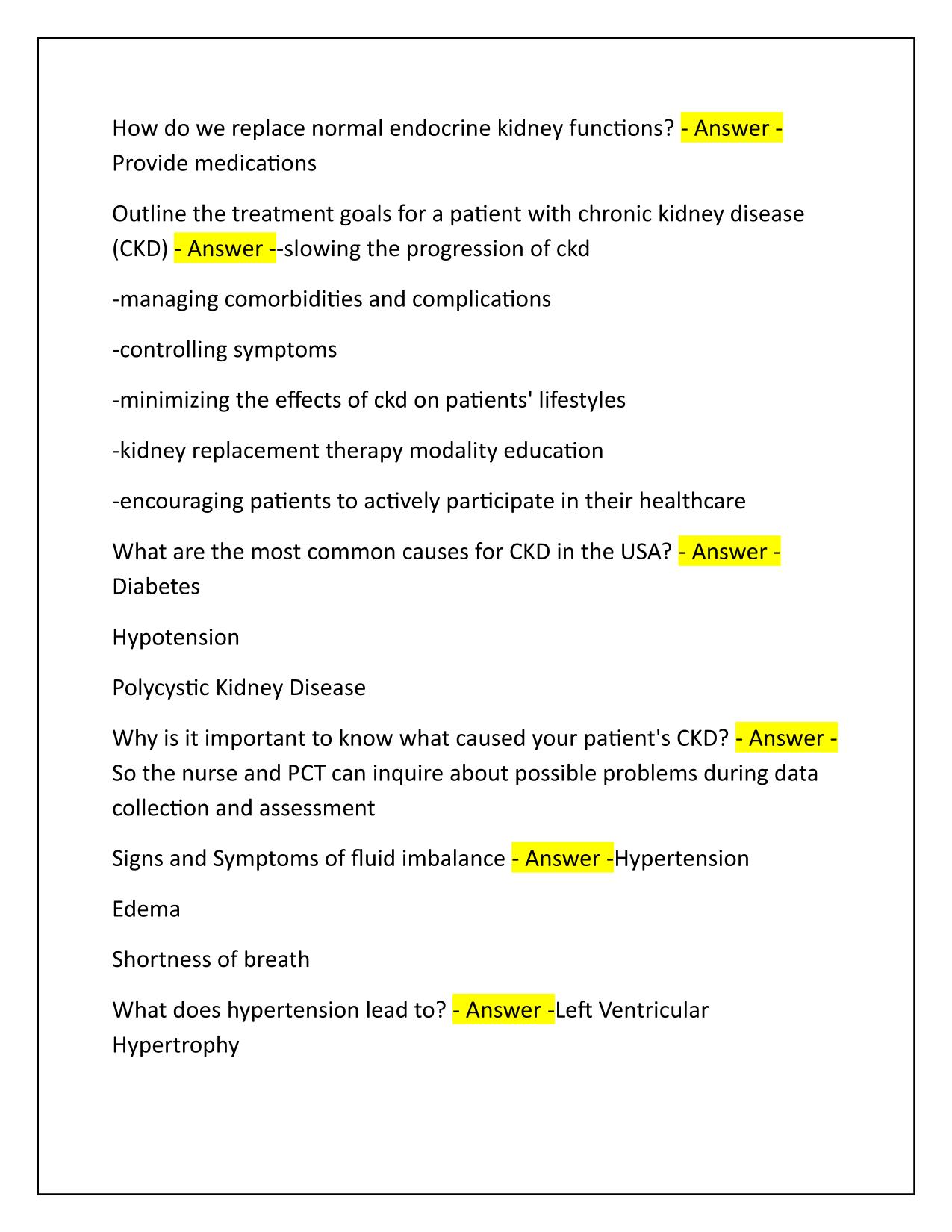 DaVita PCT Study Guide Correctly Answered Latest Update