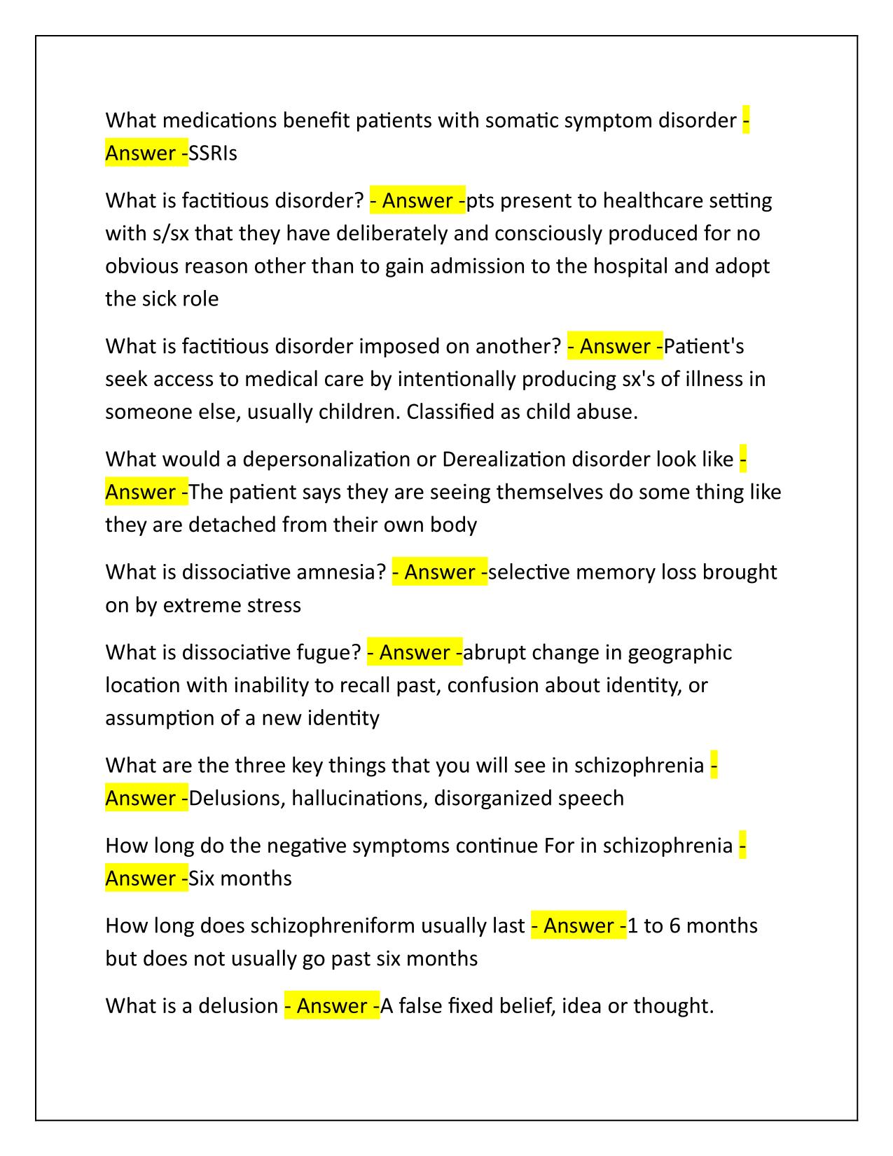 WKU nursing mental health final exam Correctly Answered Latest Update