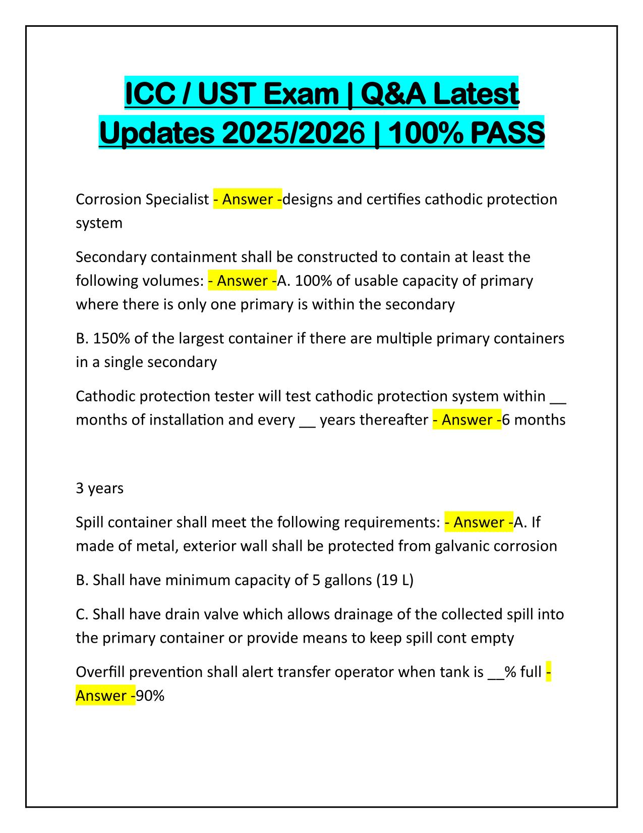 ICC, UST Exam Questions and Correct Answers Latest 100% PASS