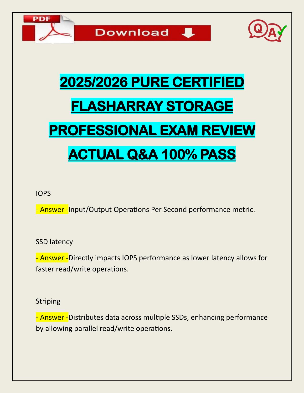 PACKAGE DEAL FOR FLASHARRAY STORAGE EXAMS ACTUAL LATEST UPDATE