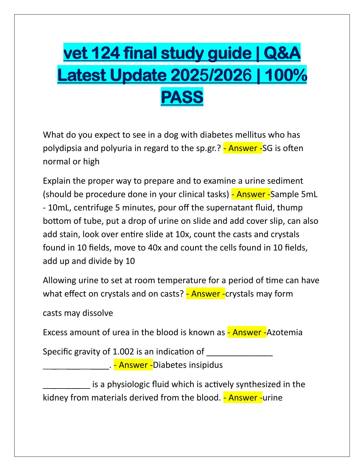 Bundle for Penn Foster Vet Pharmacology EXAMS Q&A Latest UPDATE 2025-2026