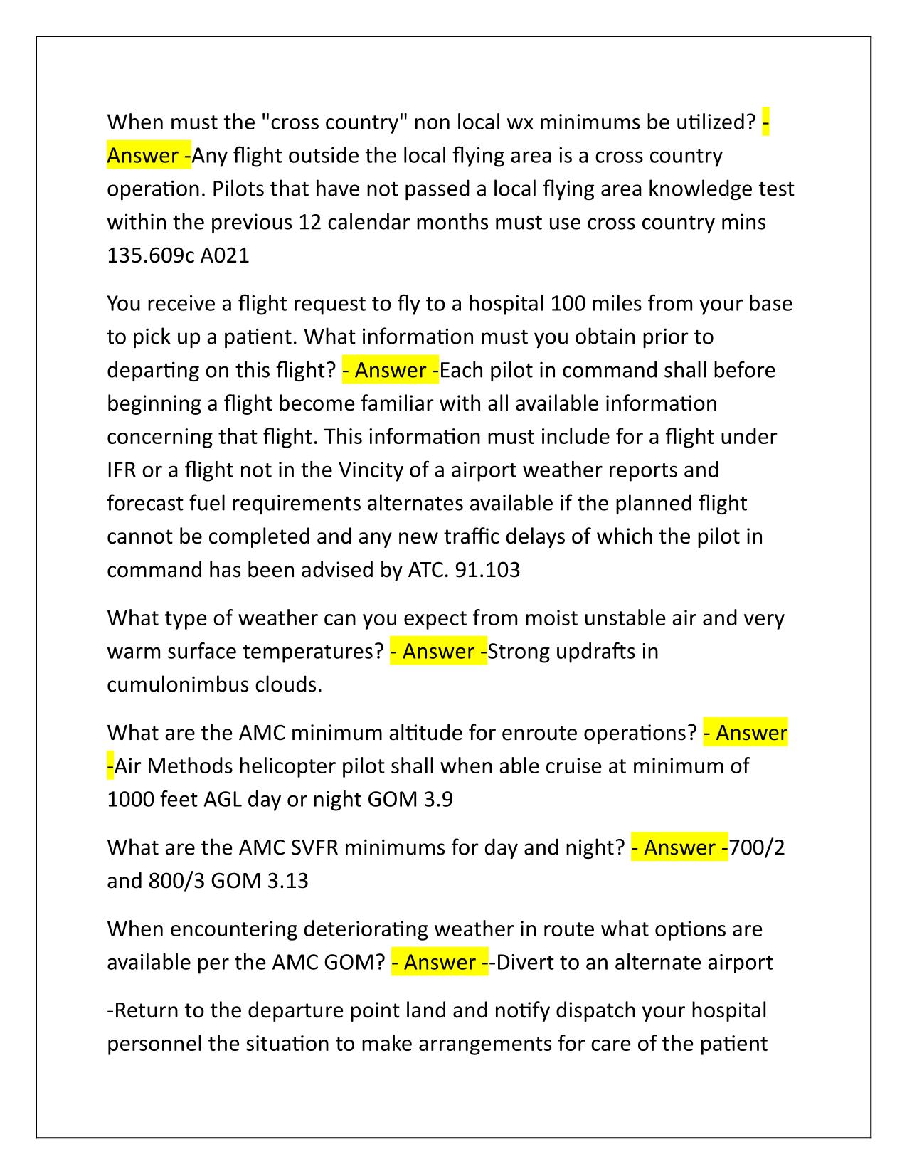 Oral exam Air Methods with Correct Answers Latest