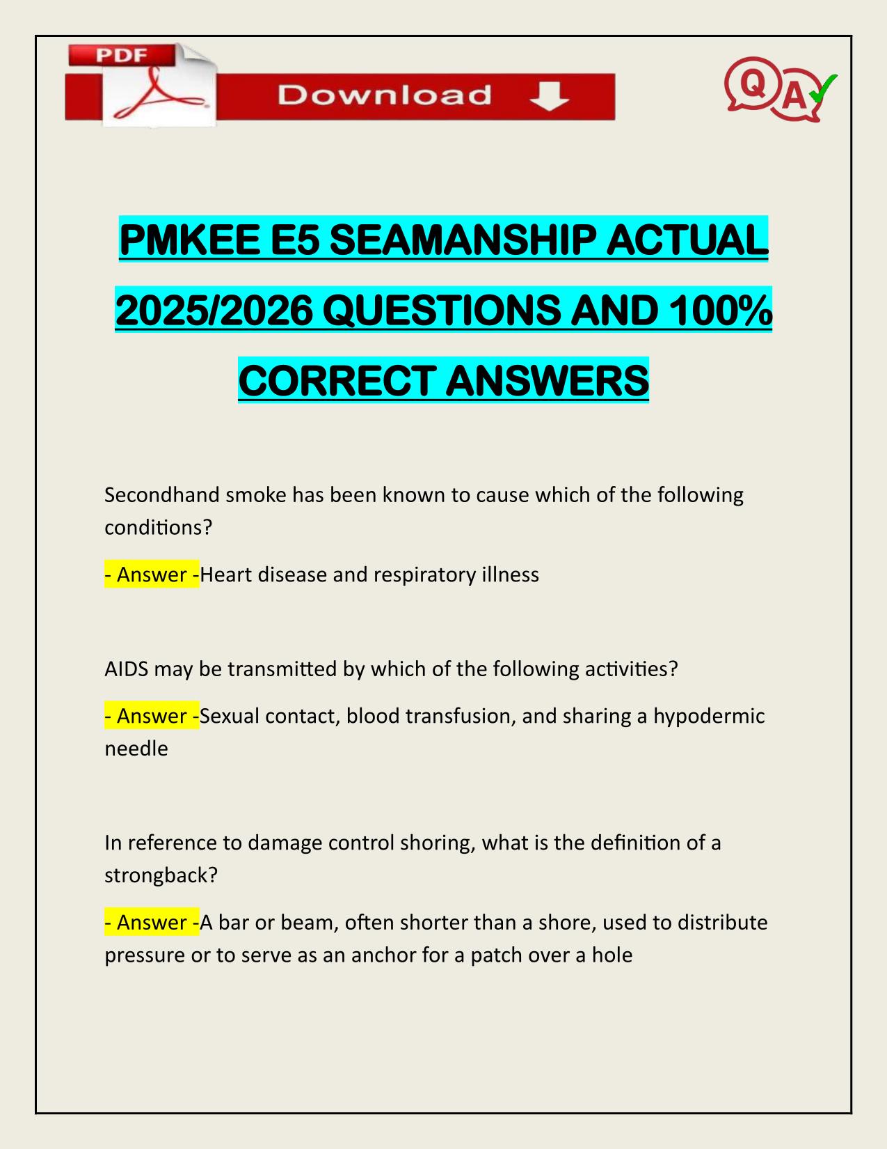 BUNDLE FOR PMKEE E5 EXAMS ACTUAL 2025/2026 UPDATE