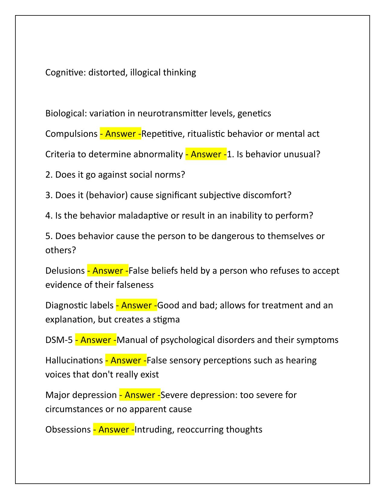 Psych 100 Exam 4 (PSU Crosby) Q&A Latest Update 2025
