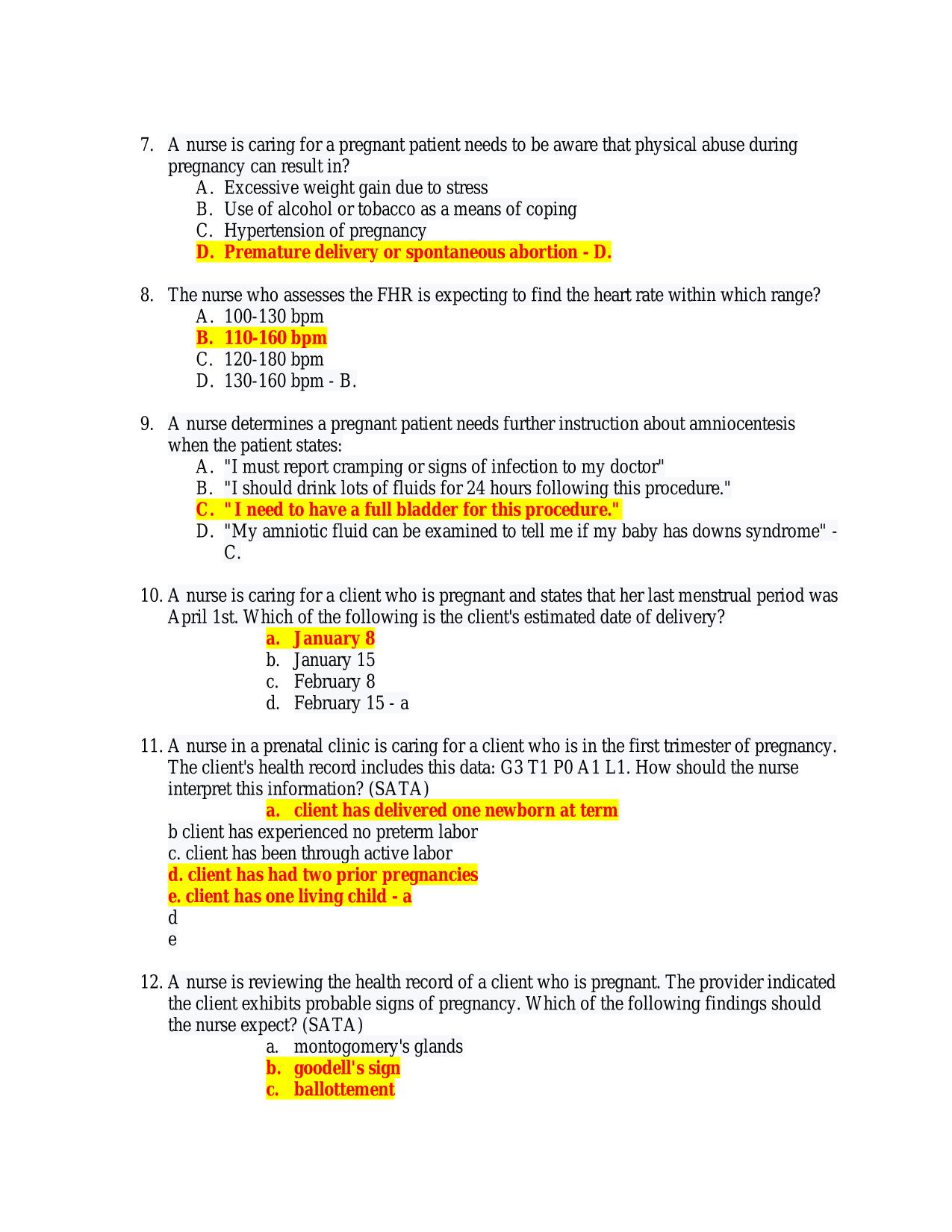 ATI MATERNAL NEWBORN OB FINAL EXAM ACTUAL 2025/2026 LATEST