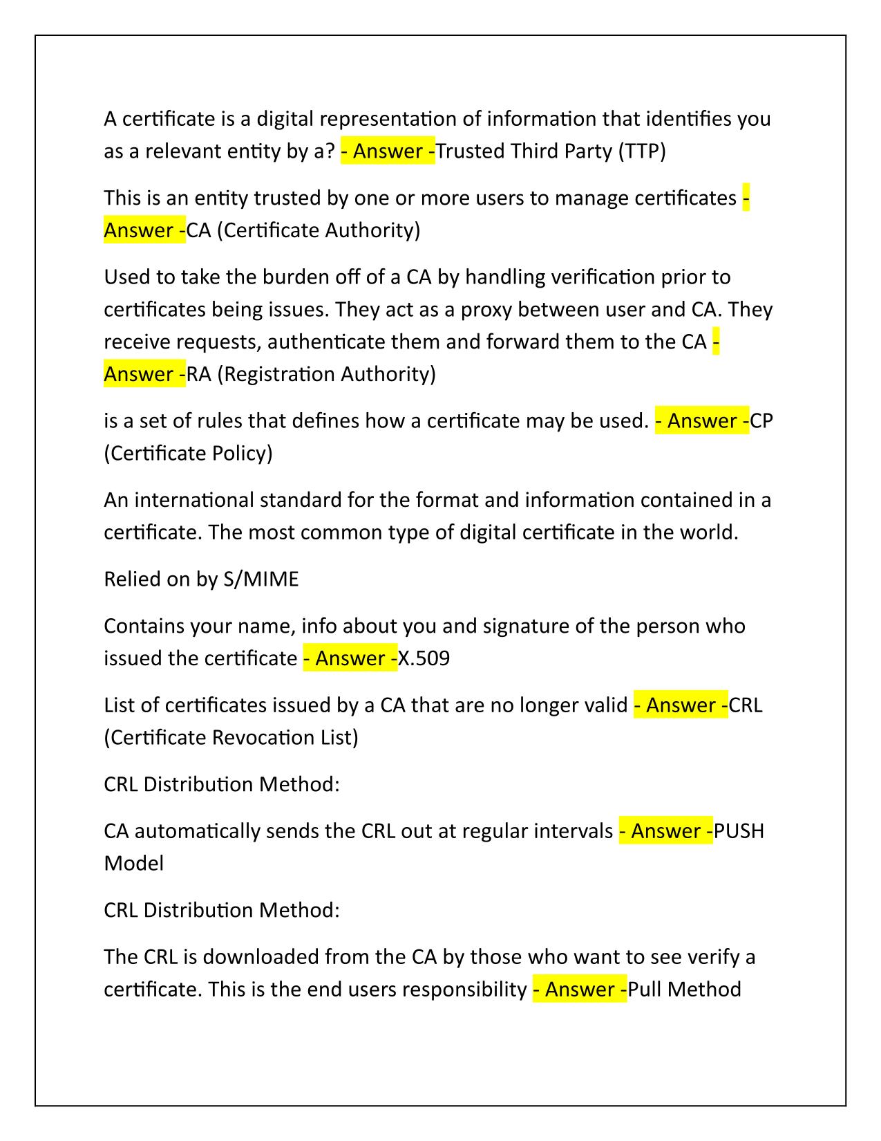 Intro to Cryptography WGU C839 Module 4 Q&A Latest Update