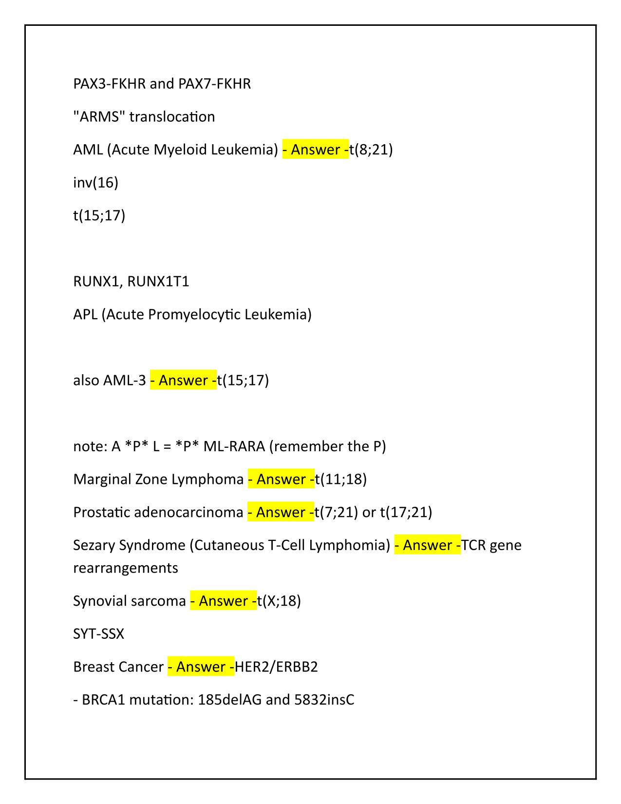 MB ASCP 2025 Translocations, Diseases, Pharma, Polymerases and more, Q&A Latest 100% PASS