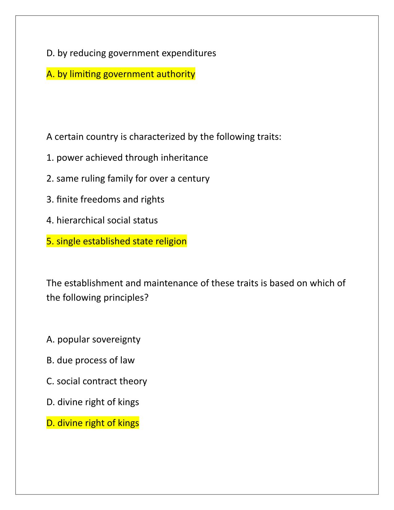 Florida Civic Literacy EXAM part 1 Correctly Answered Latest Update