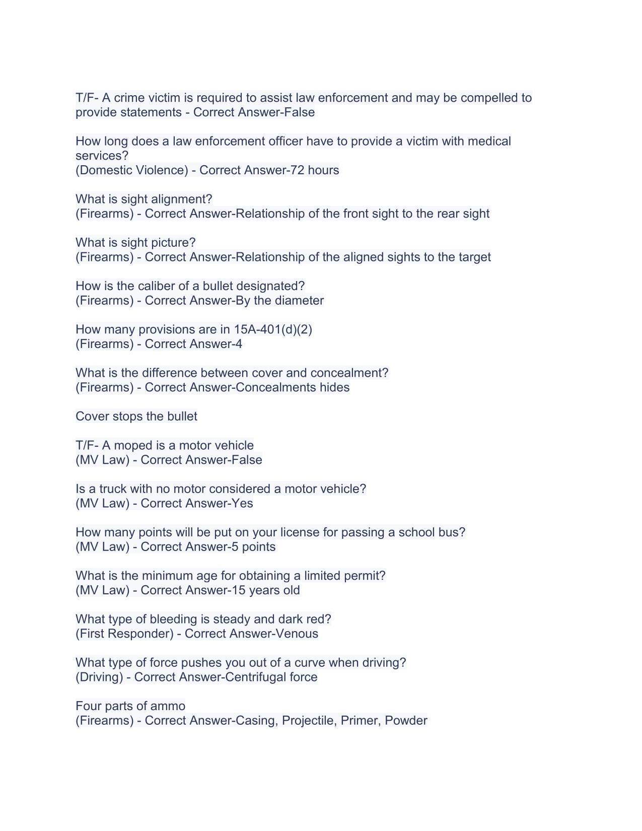 2025 NC BLET State Exam with 100% Correct Answers