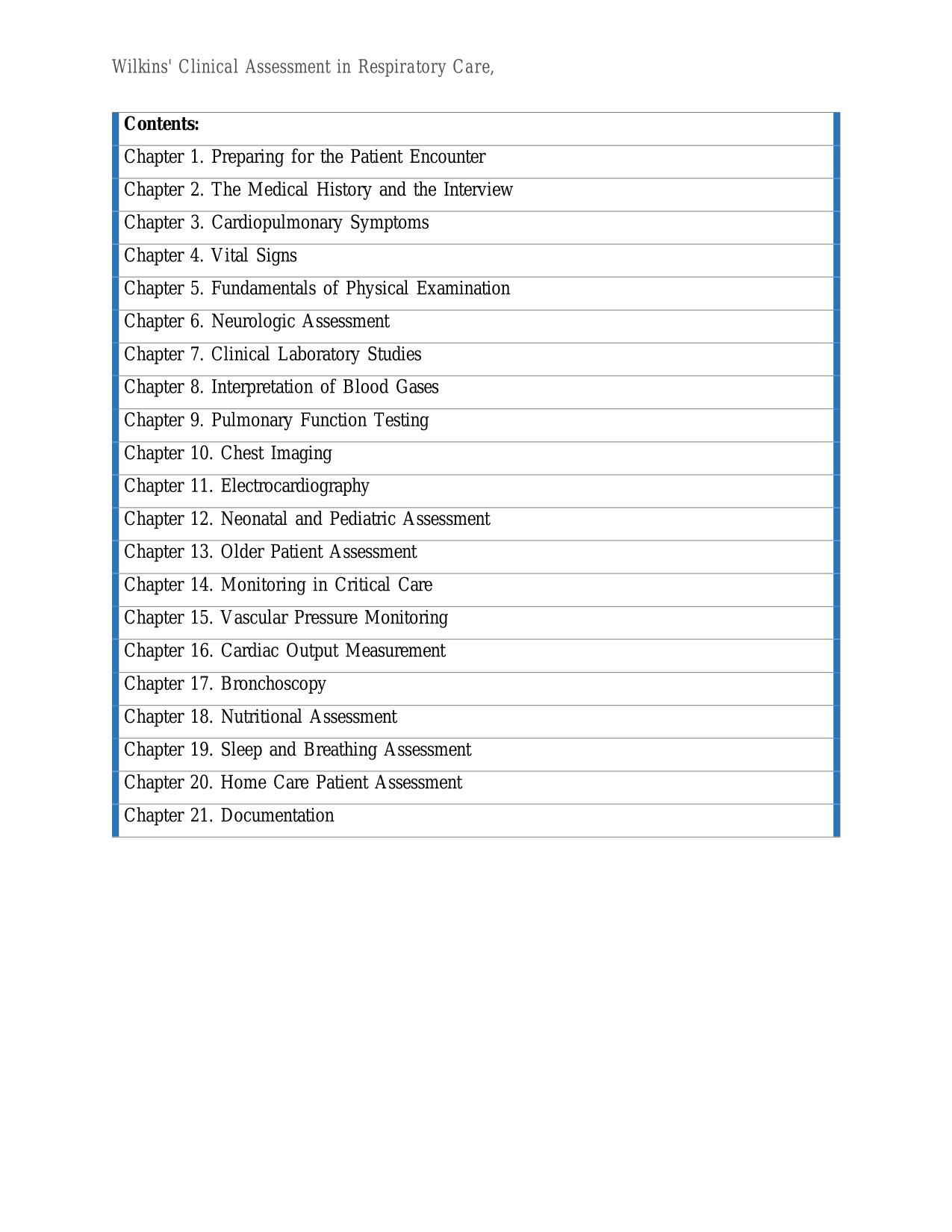 TEST BANK for Wilkins Clinical Assessment in Respiratory Care, 9th Edition by Albert J. Heuer, ISBN: 9780323696999