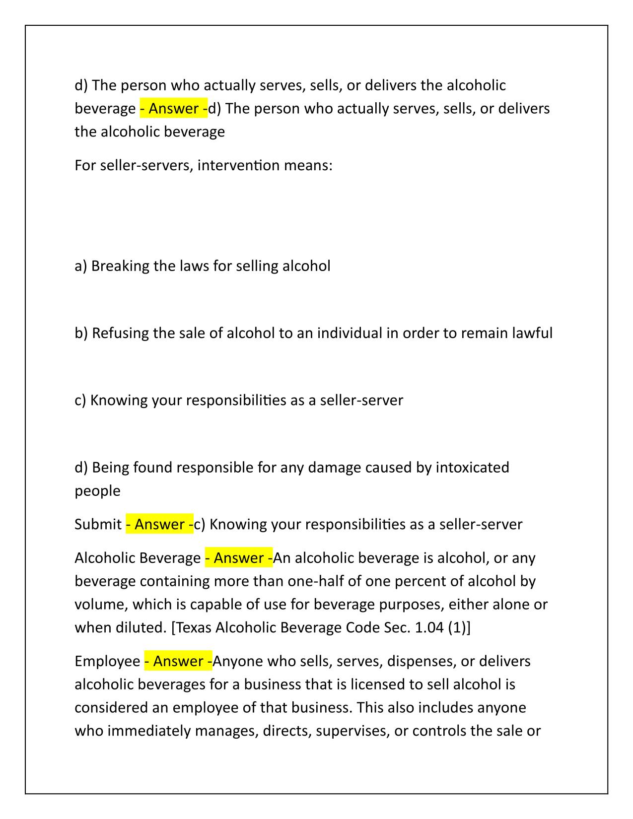 TABC Exam Q&A Latest Update 2025-2026