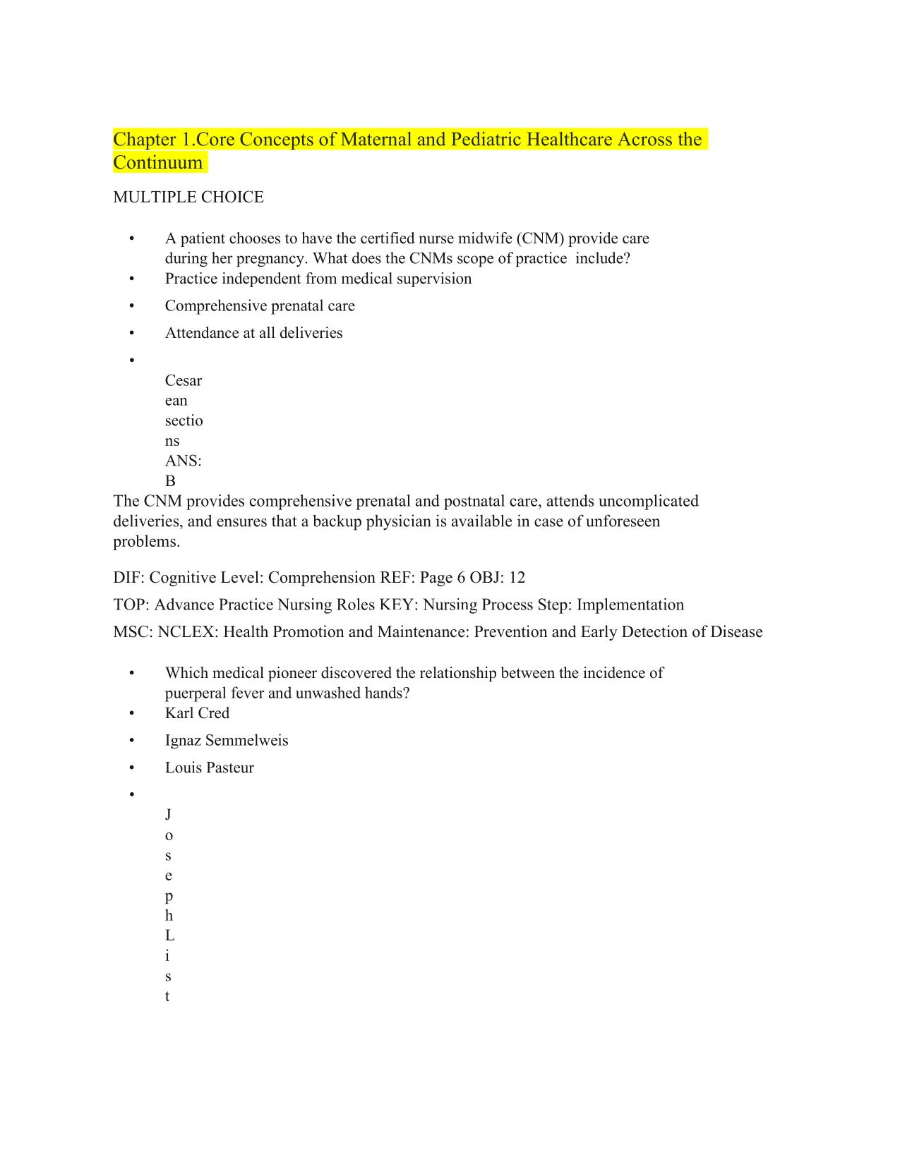 Testbank for Davis Advantage for Maternal-Child Nursing Care 3rd Edition By Scannell Ruggiero ISBN: 9781719640992 Latest Update PDF Download