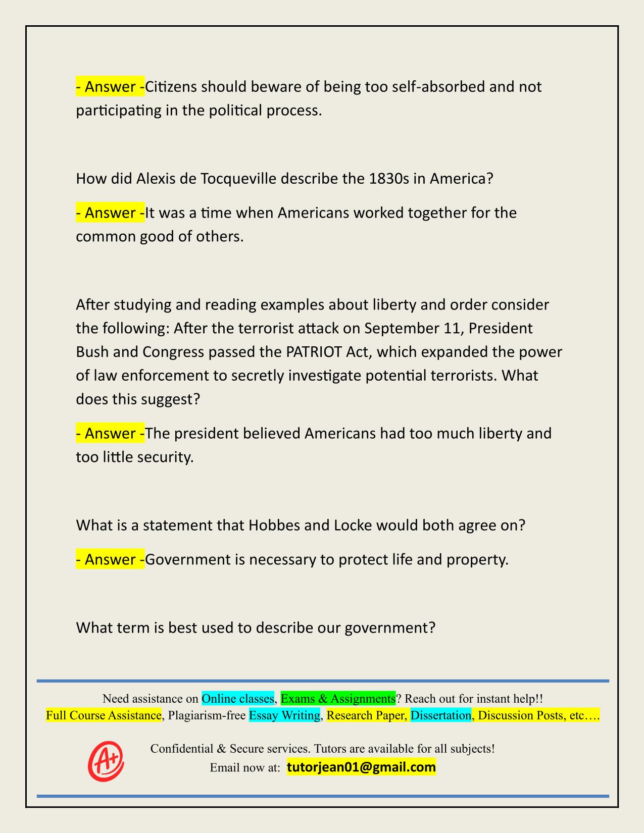 2025/2026 BYU FINAL EXAM GOVT- 041-S003: AMERICAN GOVERNMENT AND CITIZENSHIP