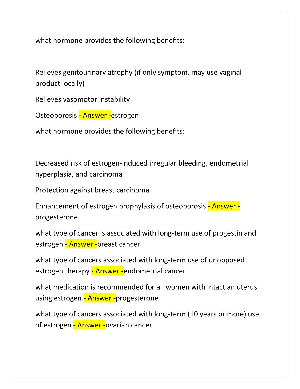 Menopause and Estrogen Replacement Therapy Q&A Latest Update 2025