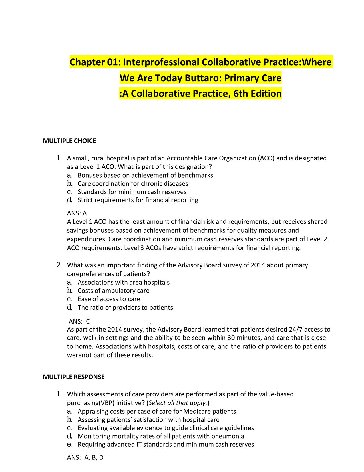 TEST BANK FOR BUTTARO PRIMARY 6TH EDITION WITH ALL CHAPTERS COVERED