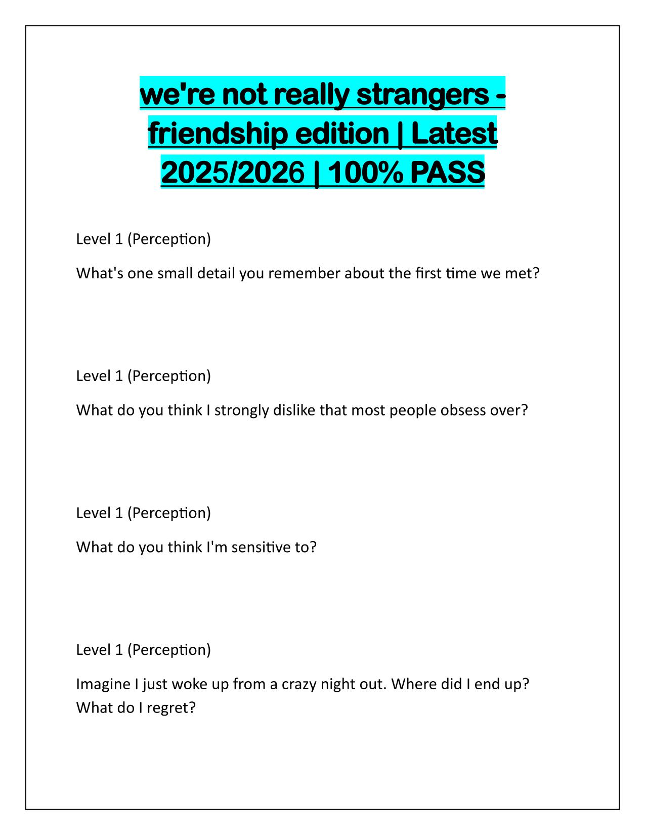 WNRS-we're not really strangers- friendship edition Latest Update 2025