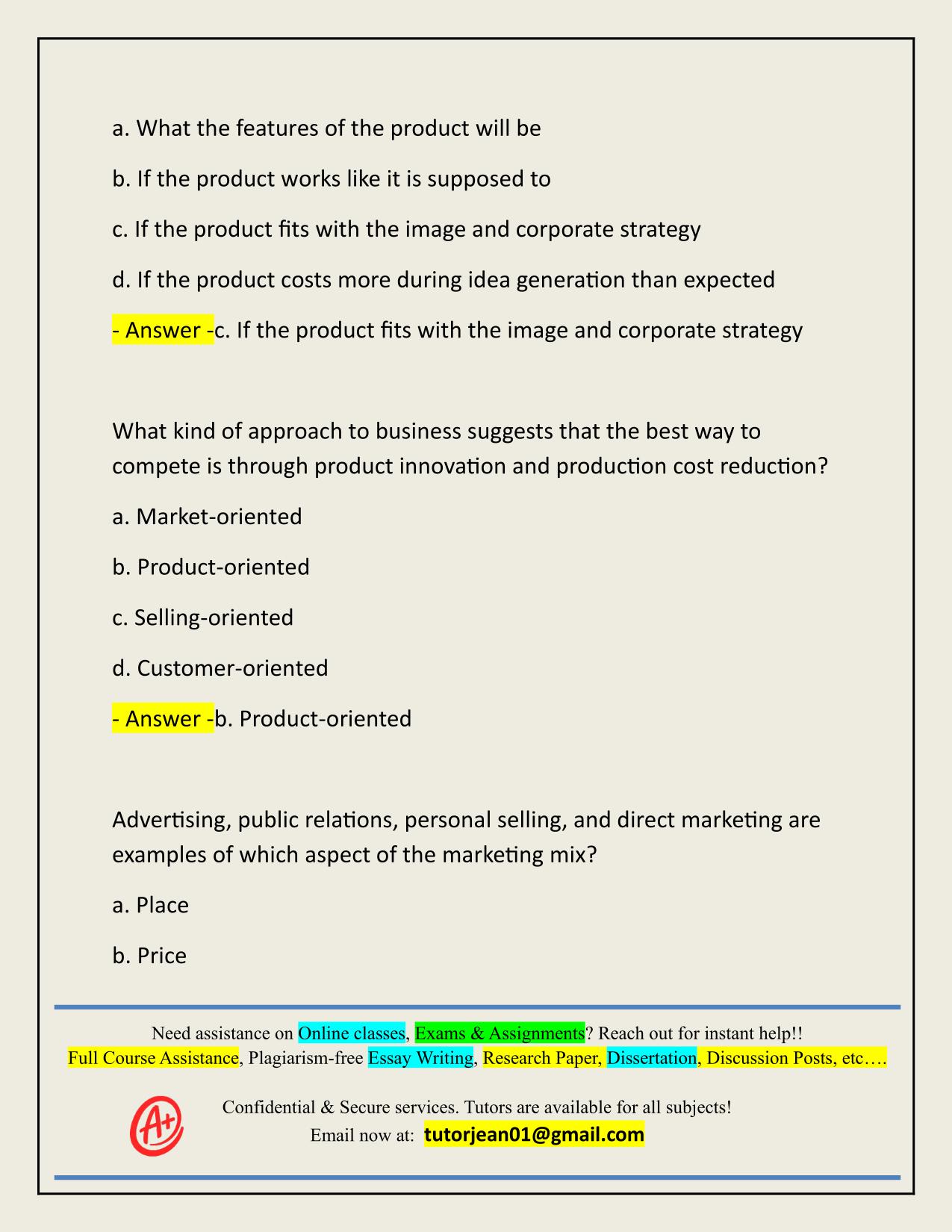 2025/2026 BUS 203 PRINCIPLES OF MARKETING SAYLOR ACADEMY FINAL EXAM