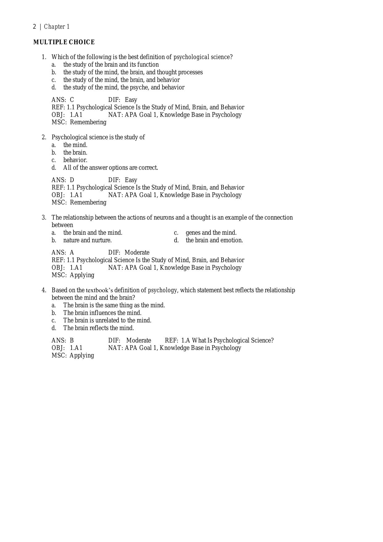 TEST BANK for Psychological Science, 7th Edition by Phelps & Berkman, ISBN: 9780393884586. Latest