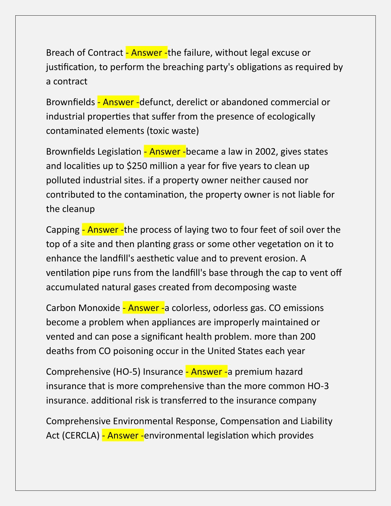 VanEd Unit 7, Property Management and Other Topics Q&A Latest Update