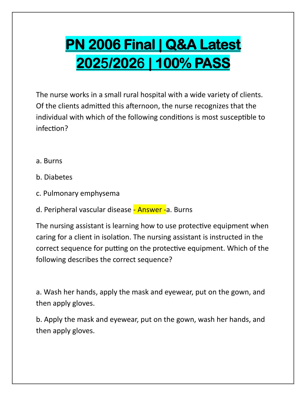 PN 2006 Final Q&A Latest Update