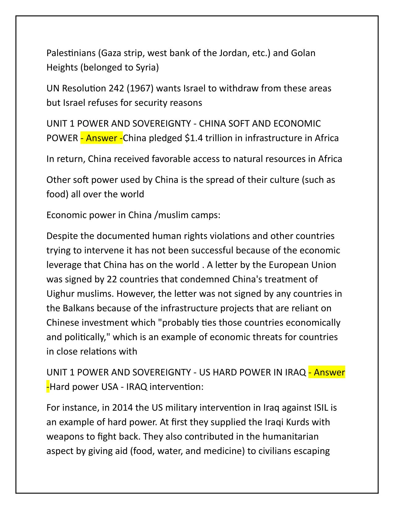 IB GLOBAL POLITICS CASE STUDIES ALL UNITS Q&A Latest Update