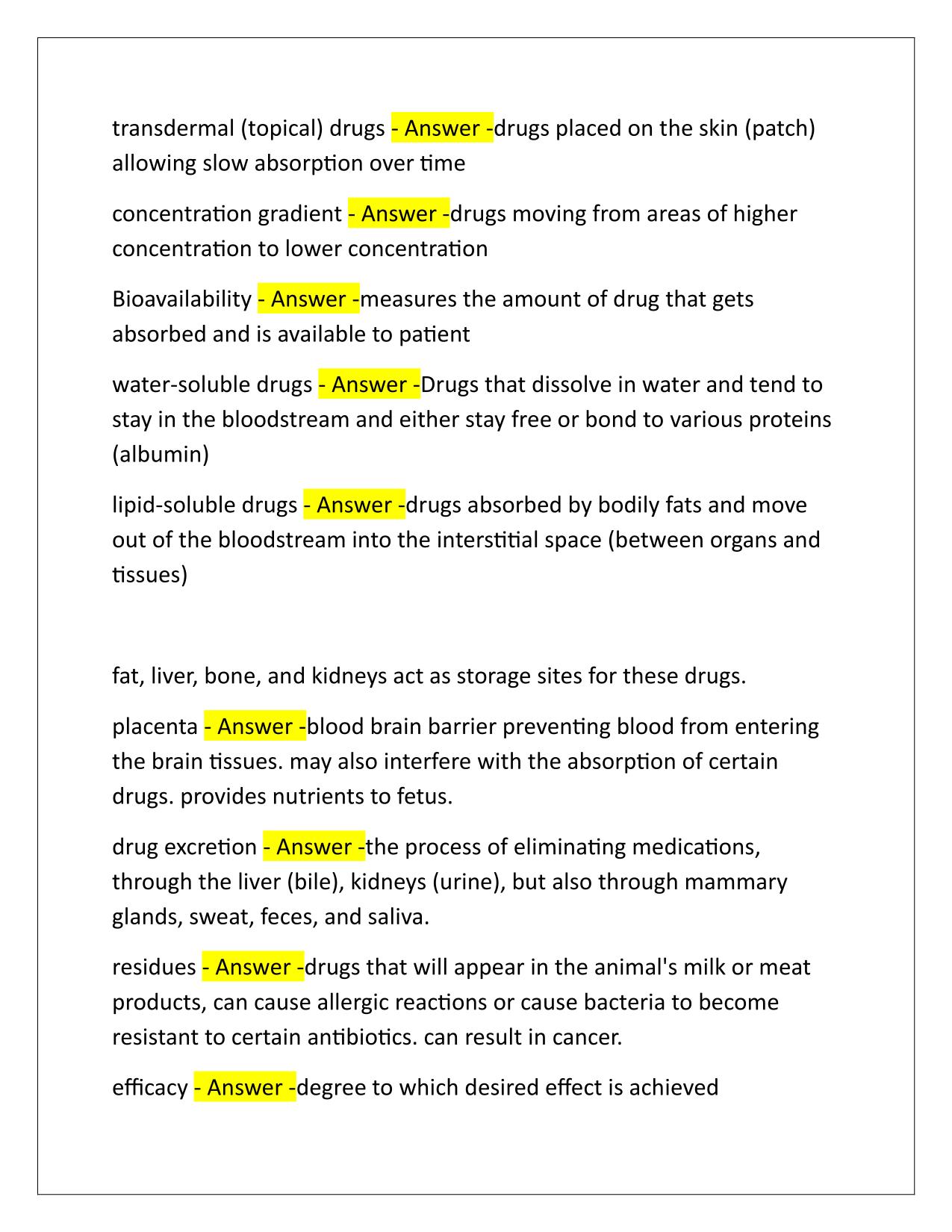 Penn Foster Pharmacology Proctor Exam Practice Q&A Latest Update